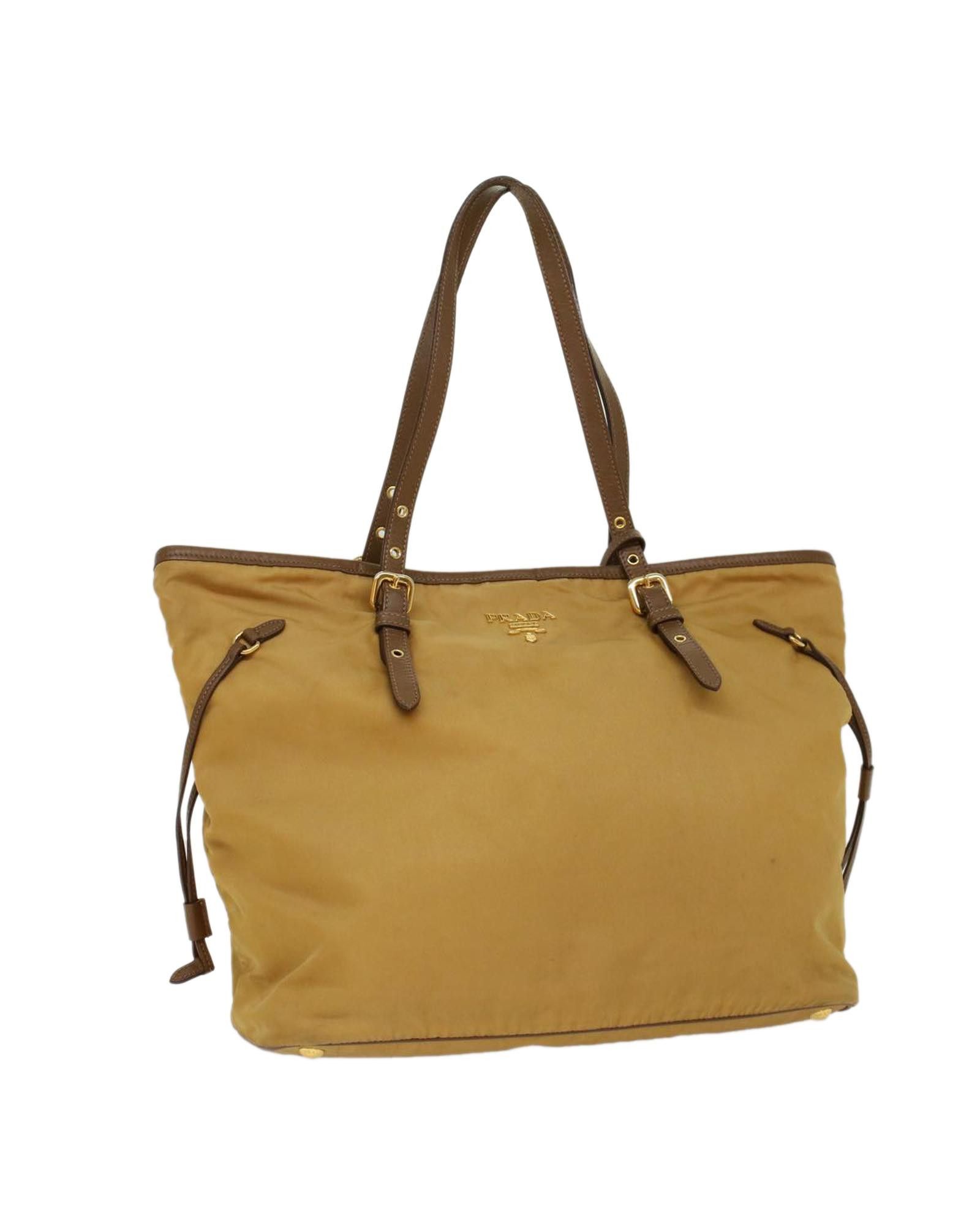 image of Prada Elegant Yellow Synthetic Bag, Women's