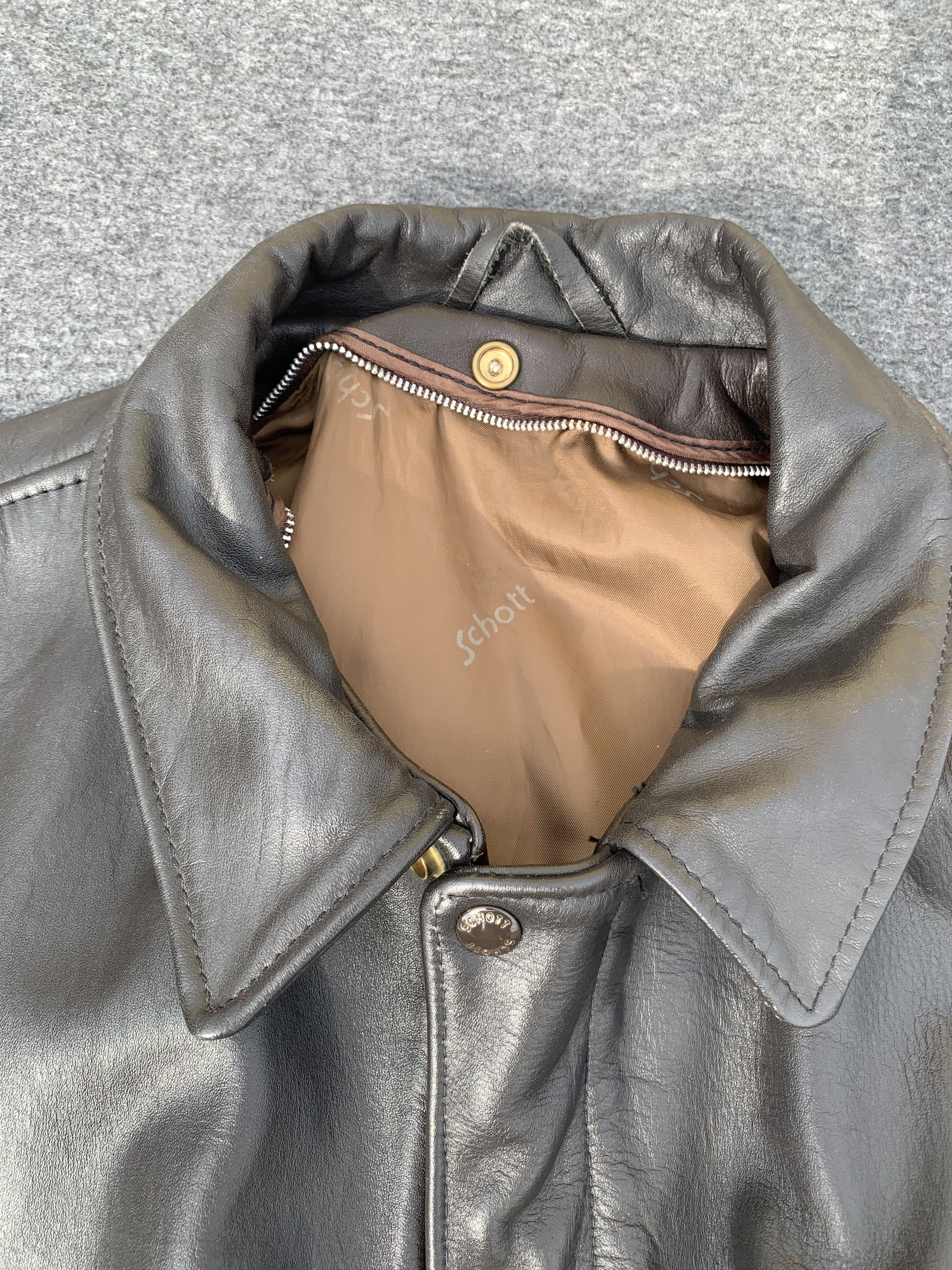 Schott Schott NYC 684SM – Naked Cowhide Flight Jacket – Size 52 US Size US L / EU 52-54 / 3 - 3 Thumbnail