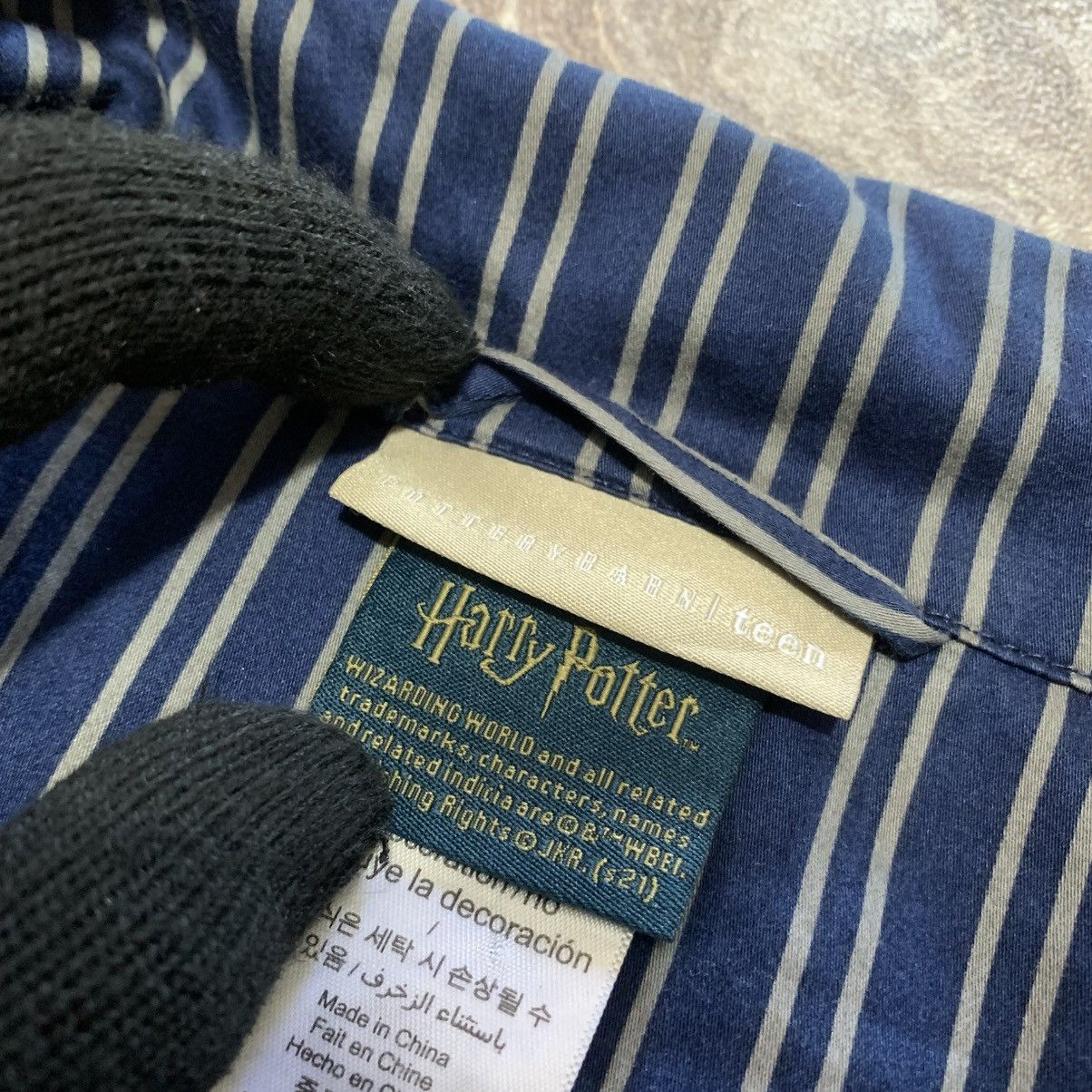 Warner Bros 2000s Harry Potter Ravenclaw Pottery Barn Teen Stripe Shirt Size US M / EU 48-50 / 2 - 5 Thumbnail