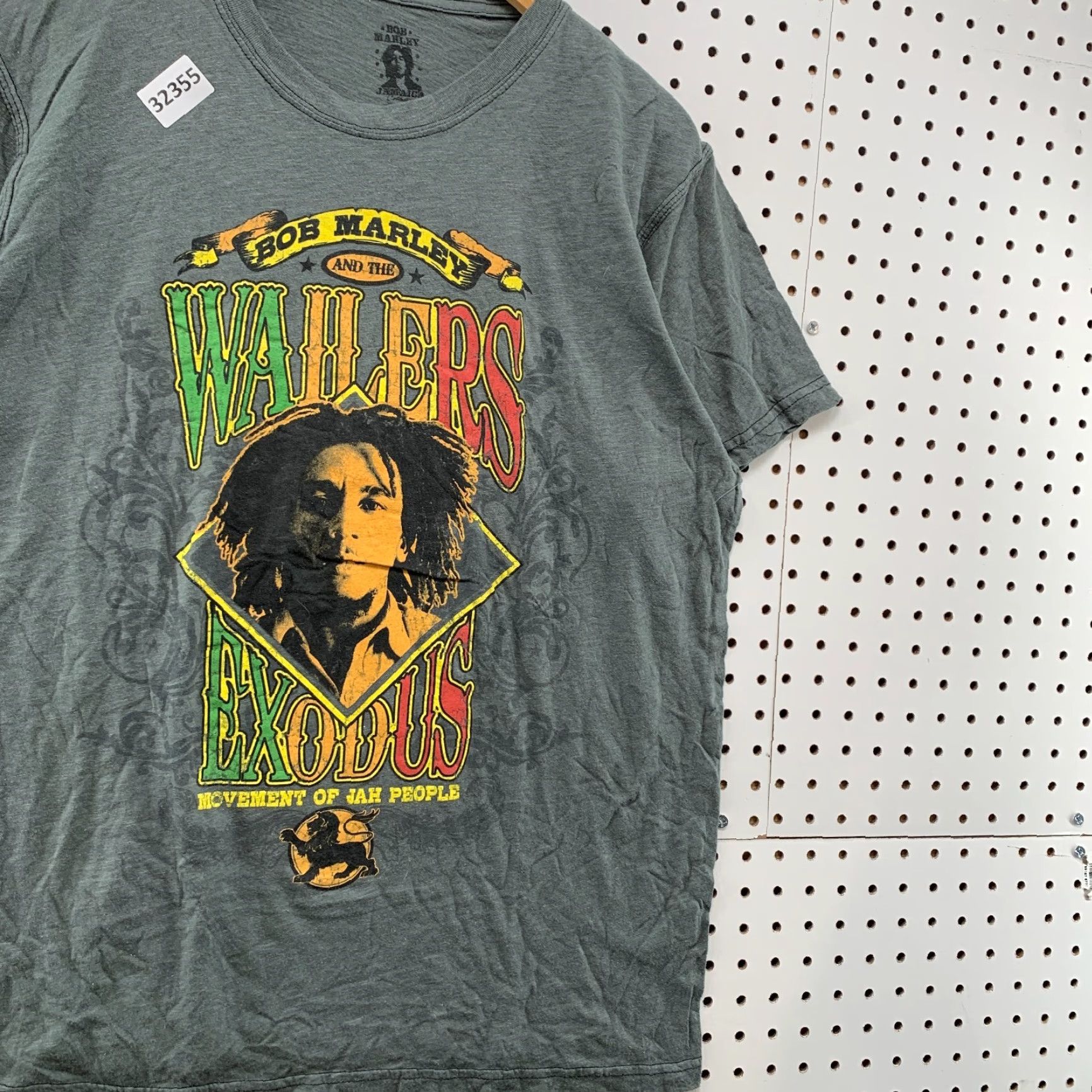Vintage Bob Marley Rasta Shirt Mens Large Gray Potrait Graphic Jamaica 23x28.5 Vintage T-Shirt" Size US L / EU 52-54 / 3 - 4 Thumbnail