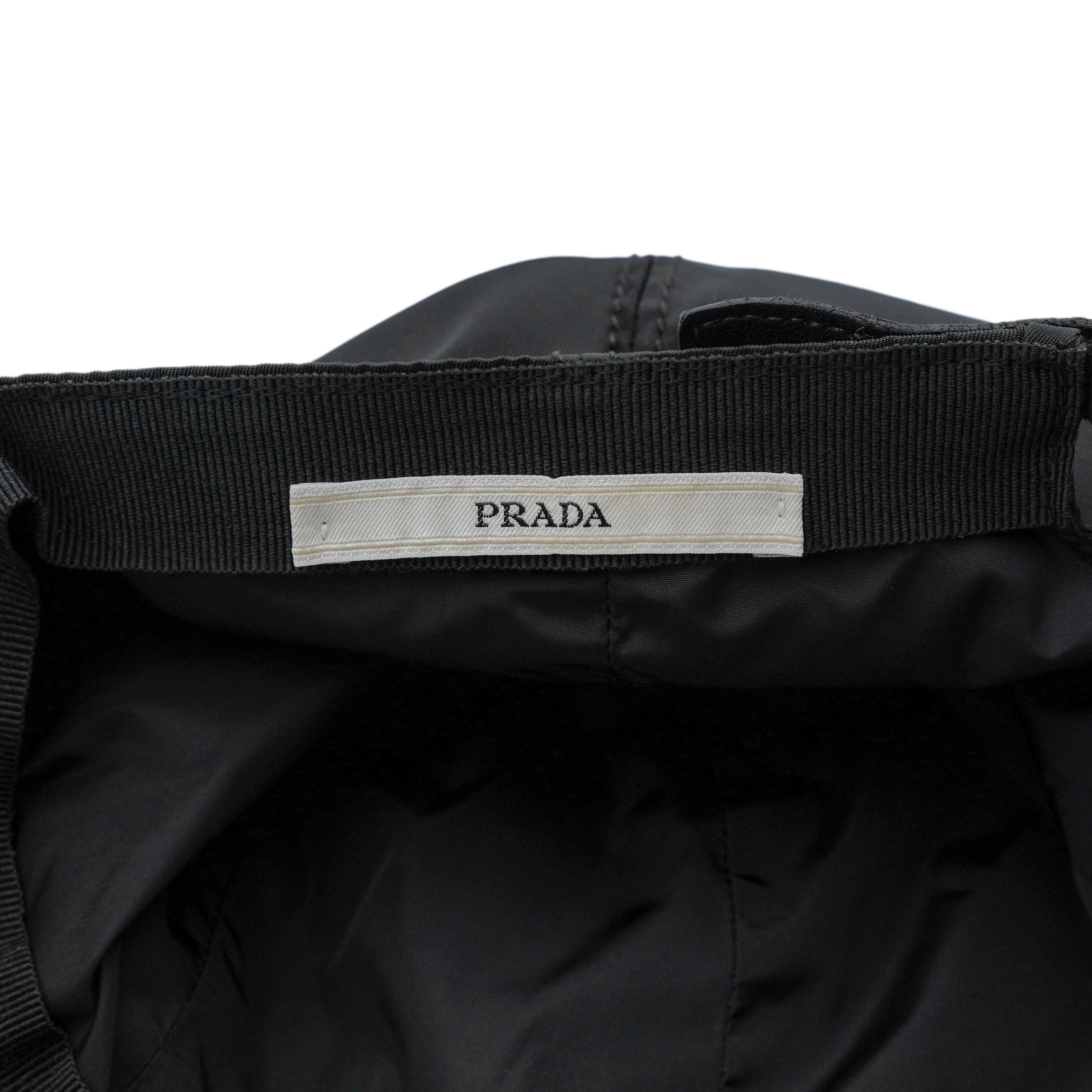 Prada Vintage Prada Black Nylon Embroidered Logo Baseball Cap Size ONE SIZE - 7 Thumbnail