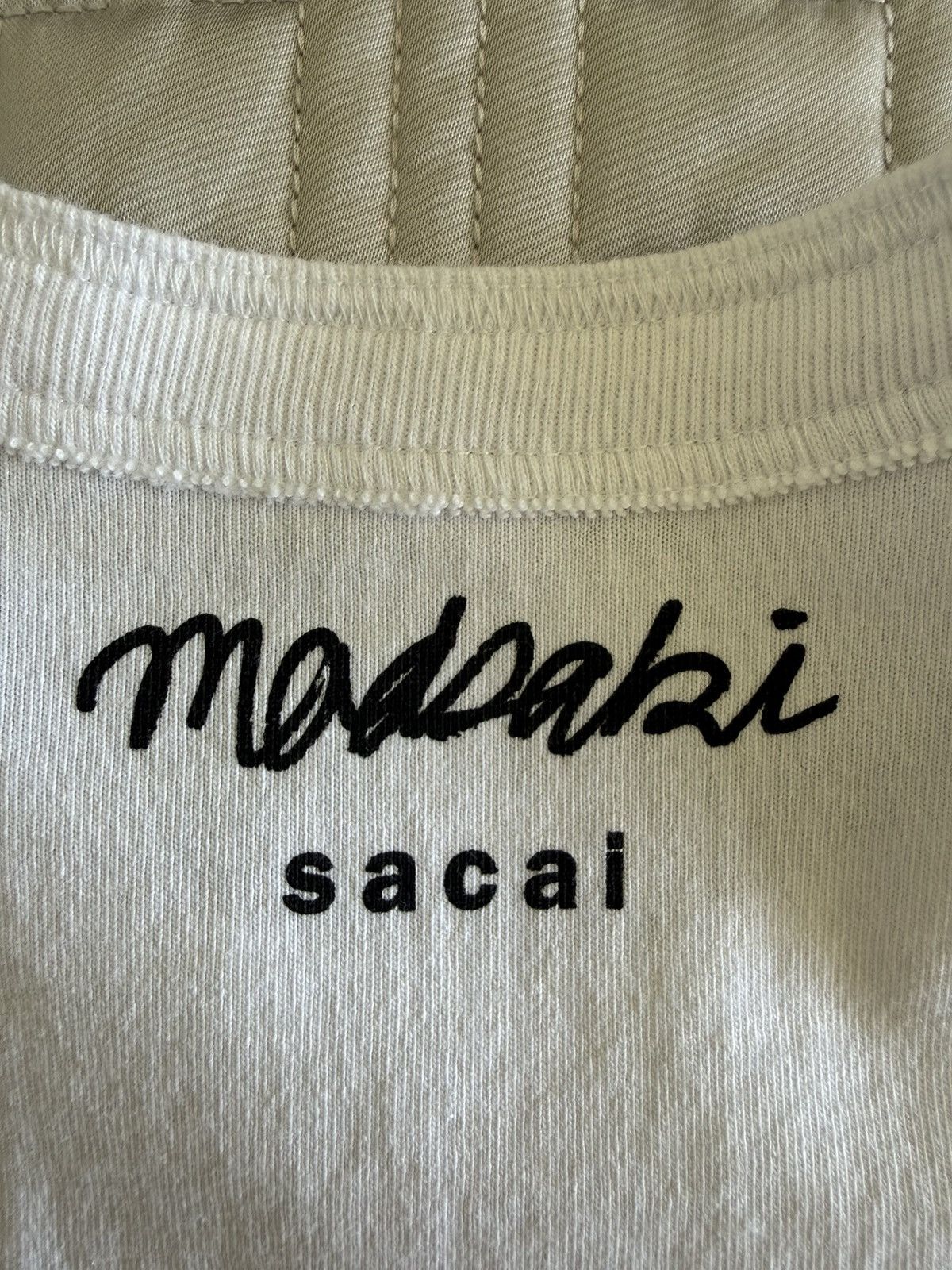 Sacai Sacai Madsaki White Embroidery Slogan T-shirt Size 3 L Size US L / EU 52-54 / 3 - 3 Thumbnail