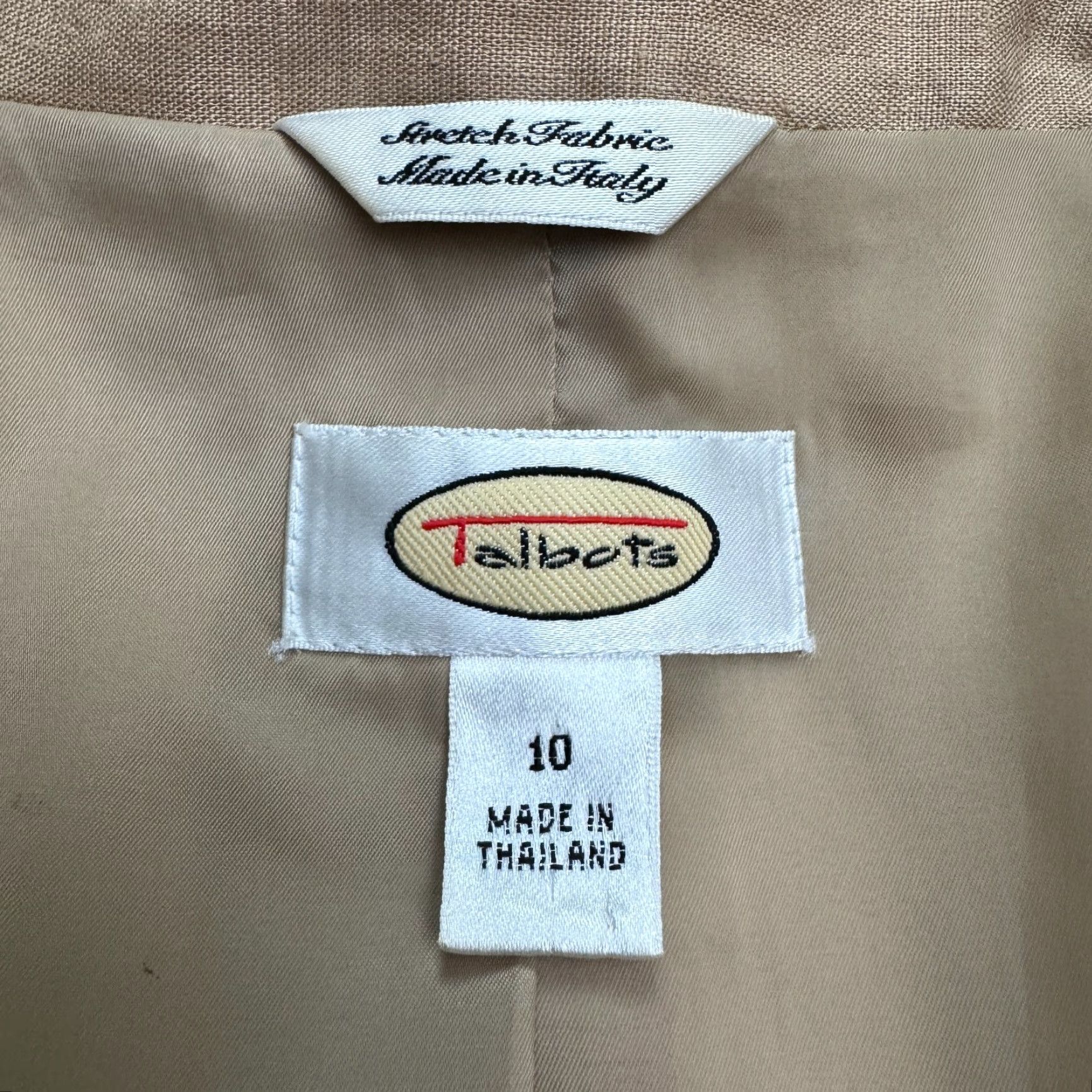 Talbots Talbots Jacket Womens 10 Brown Tan Linen Blend Collarless Hook Eye Career Size L / US 10 / IT 46 - 6 Thumbnail
