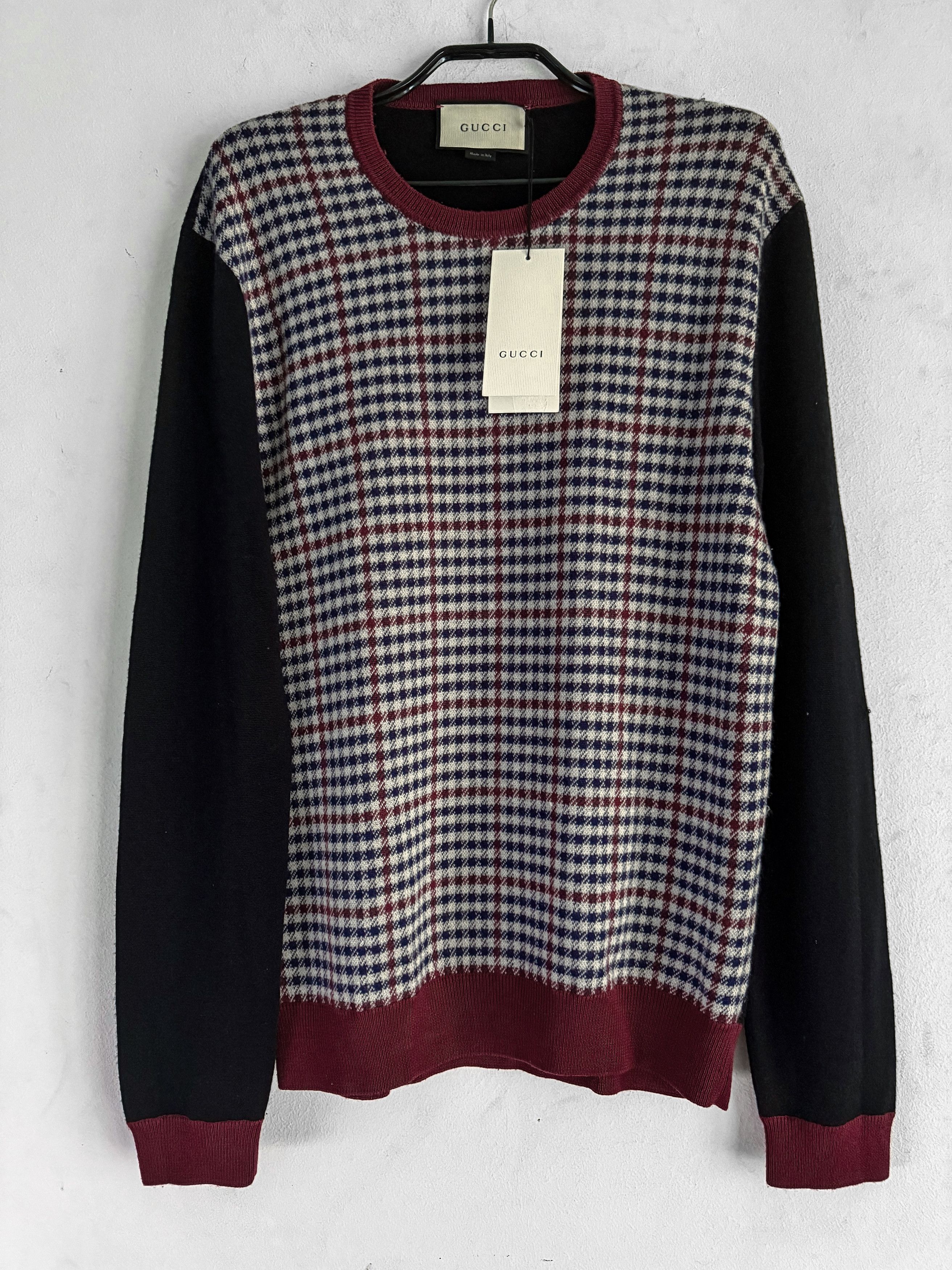 Gucci Front Checked Cashmere V-Neck Size US L / EU 52-54 / 3 - 4 Thumbnail