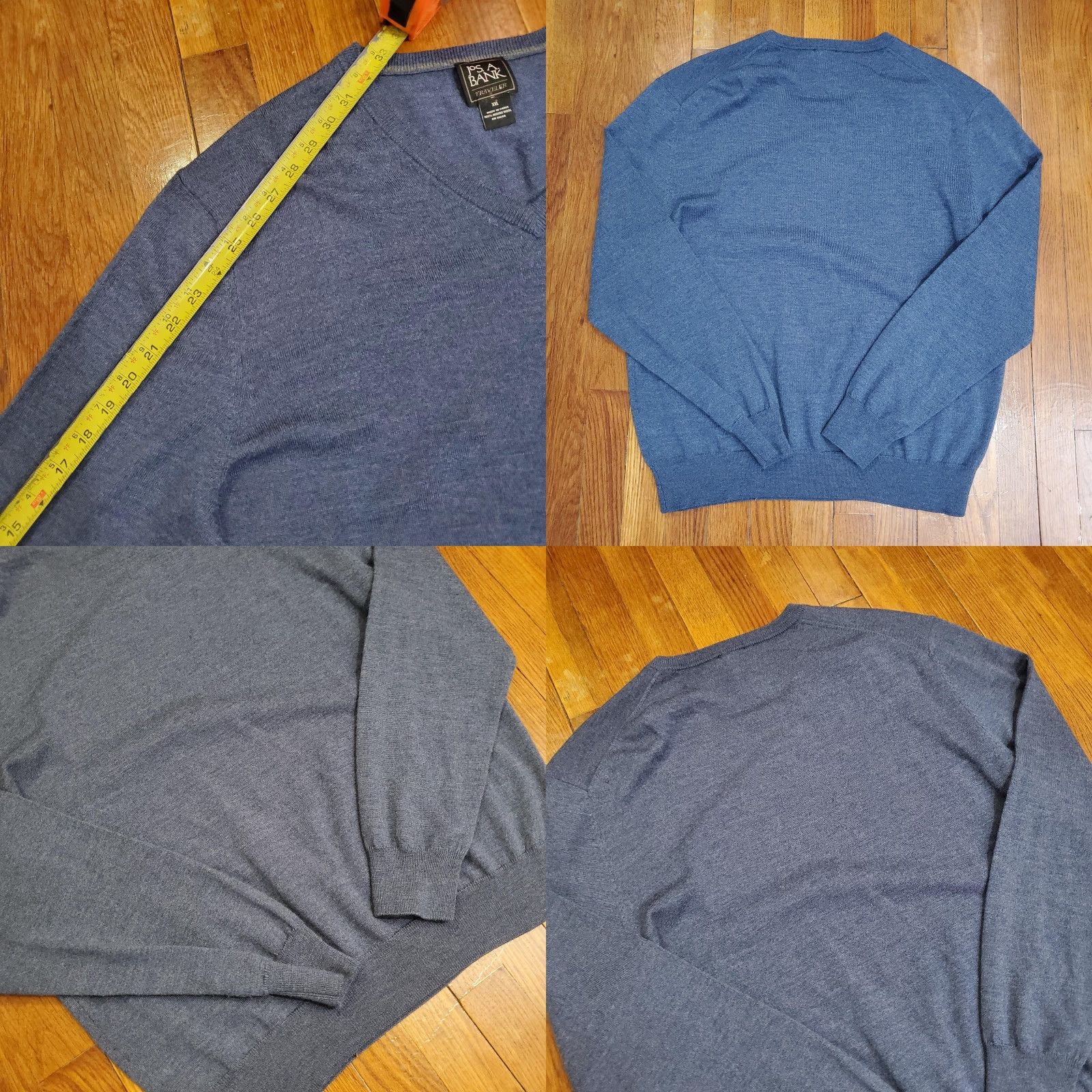 Jos. A. Bank Jos. A. Bank Sweater Mens 2XL Blue Traveler Merino Wool V-Neck Pullover Knit Size US XXL / EU 58 / 5 - 8 Thumbnail