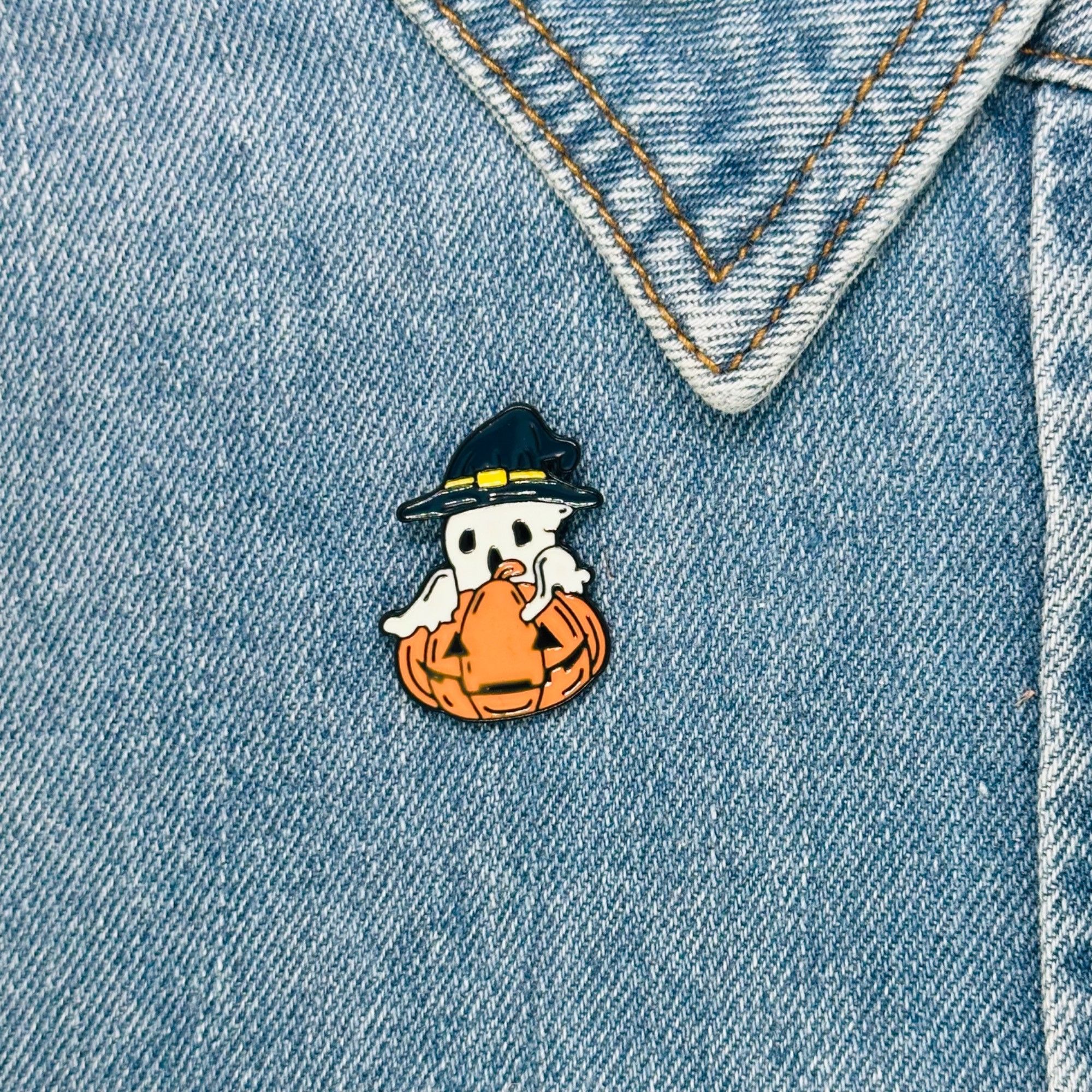 Other ⭐Oz Enamel Pins Ghost with hat and Pumpkin in Halloween Oran Size ONE SIZE - 1 Thumbnail