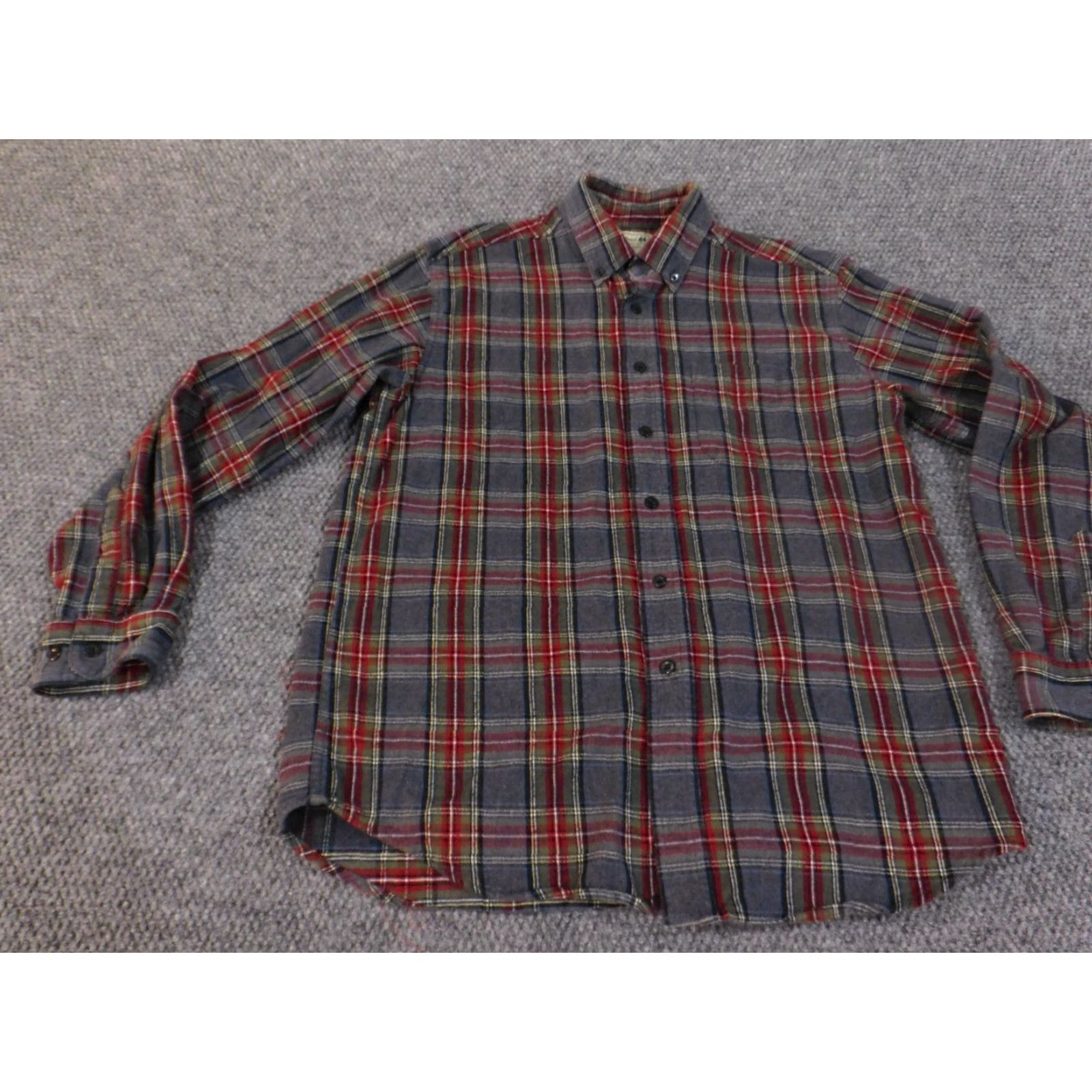 Vintage LL Bean Flannel Shirt Mens M Gray Plaid Button-Up Outdoors Regular Cotton Long Sleeve Vintage No N/A Size US M / EU 48-50 / 2 - 3 Thumbnail