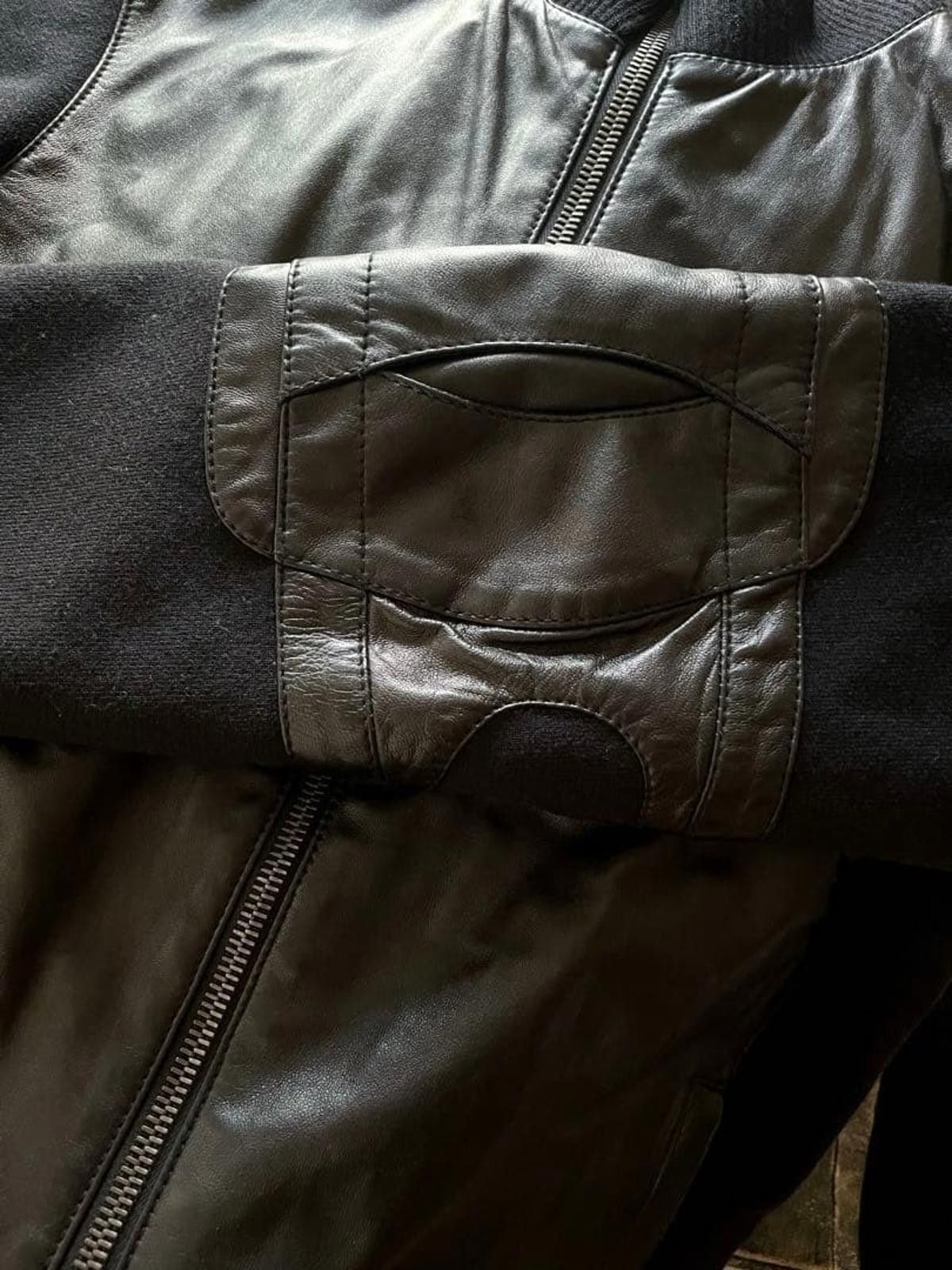 Prada Prada - Black Leather and Wool Zip-Up Jacket Size US L / EU 52-54 / 3 - 6 Thumbnail