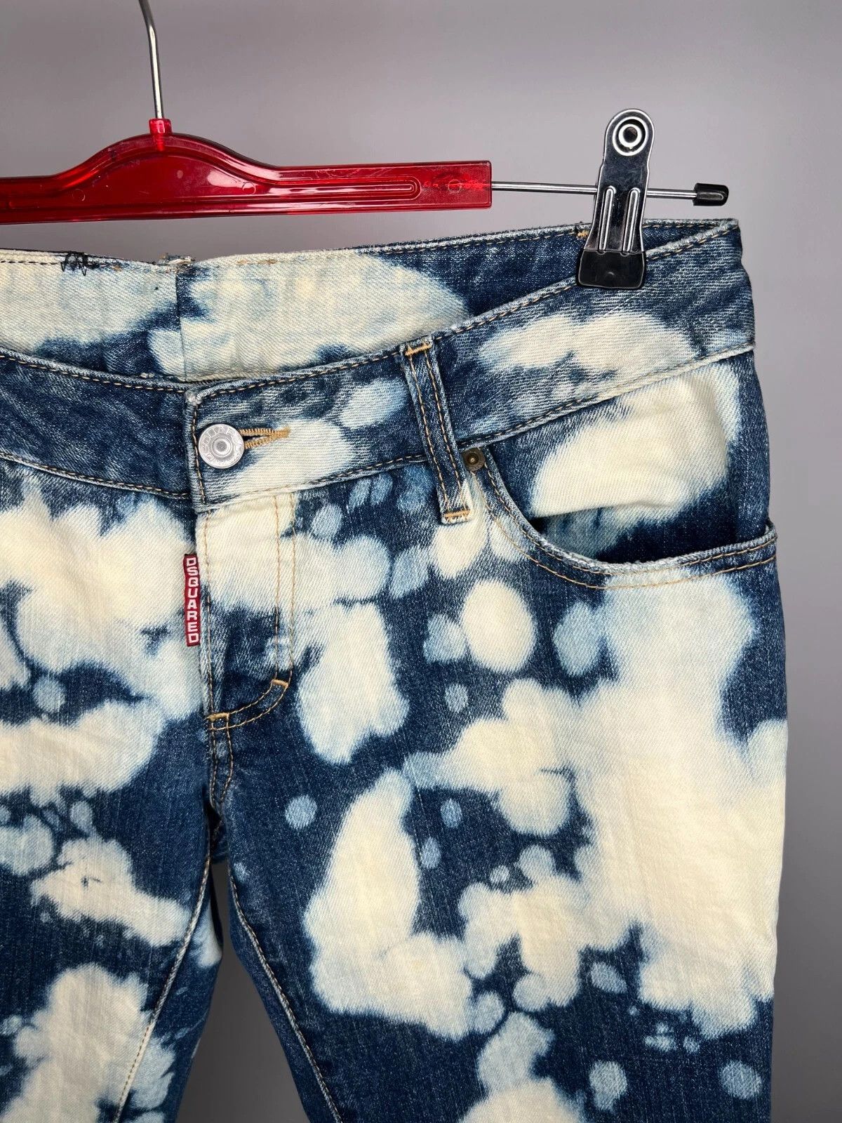 Dsquared2 DSQUARED2 Women's Jeans Blue Tie Dye Distressed Denim Pants Size 30" / US 8 / IT 44 - 6 Thumbnail