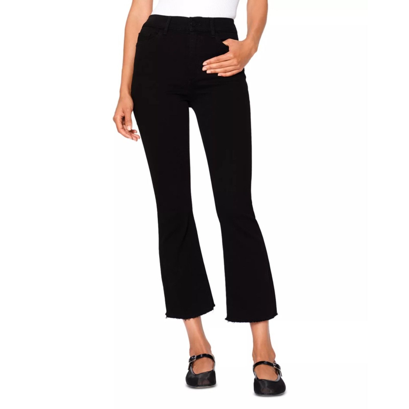 DL1961 DL1961 Women Henderson Black Bootcut Crop Jeans Size 28 Size 28" / US 6 / IT 42 - 1 Thumbnail