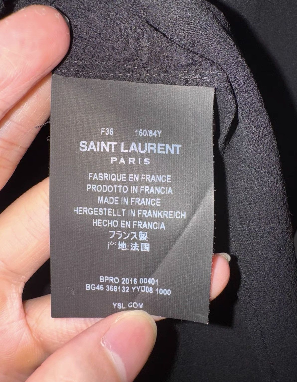 Saint Laurent Paris Saint Laurent (SLP) 16FW Silk "Black Knight" Bow Tie Shirt Size US S / EU 44-46 / 1 - 7 Thumbnail