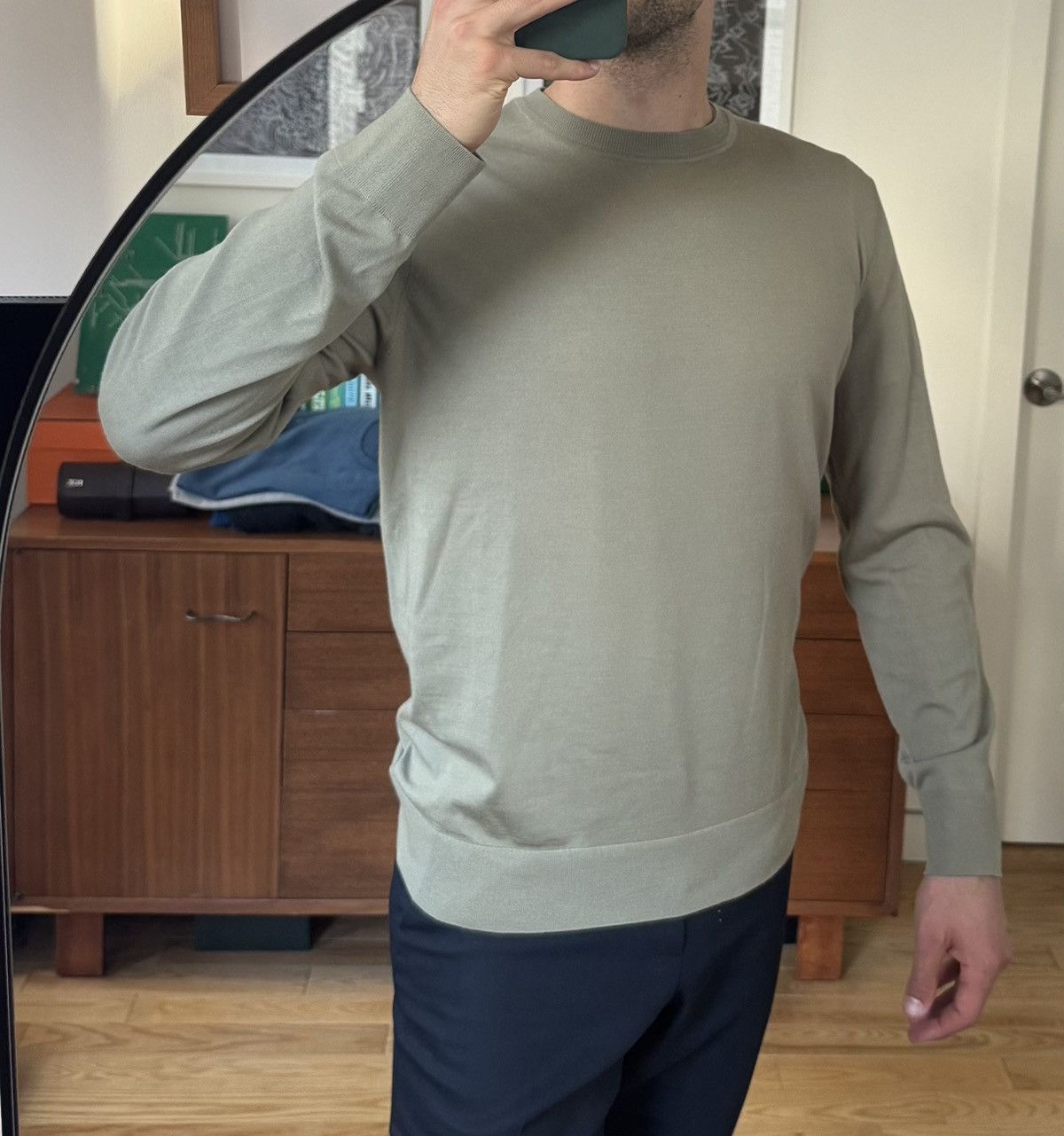 Theory Theory Green Wool Sweater Size US L / EU 52-54 / 3 - 2 Thumbnail