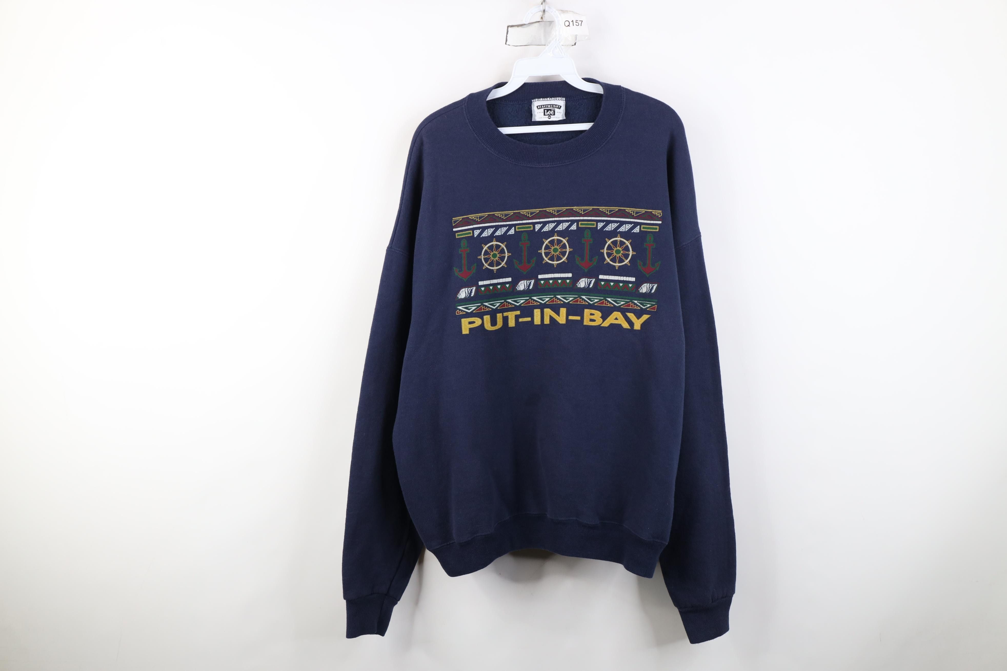 Vintage Vintage 90s Put In Bay Ohio Sailing Boat Anchor Sweatshirt Size US XL / EU 56 / 4 - 1 Thumbnail