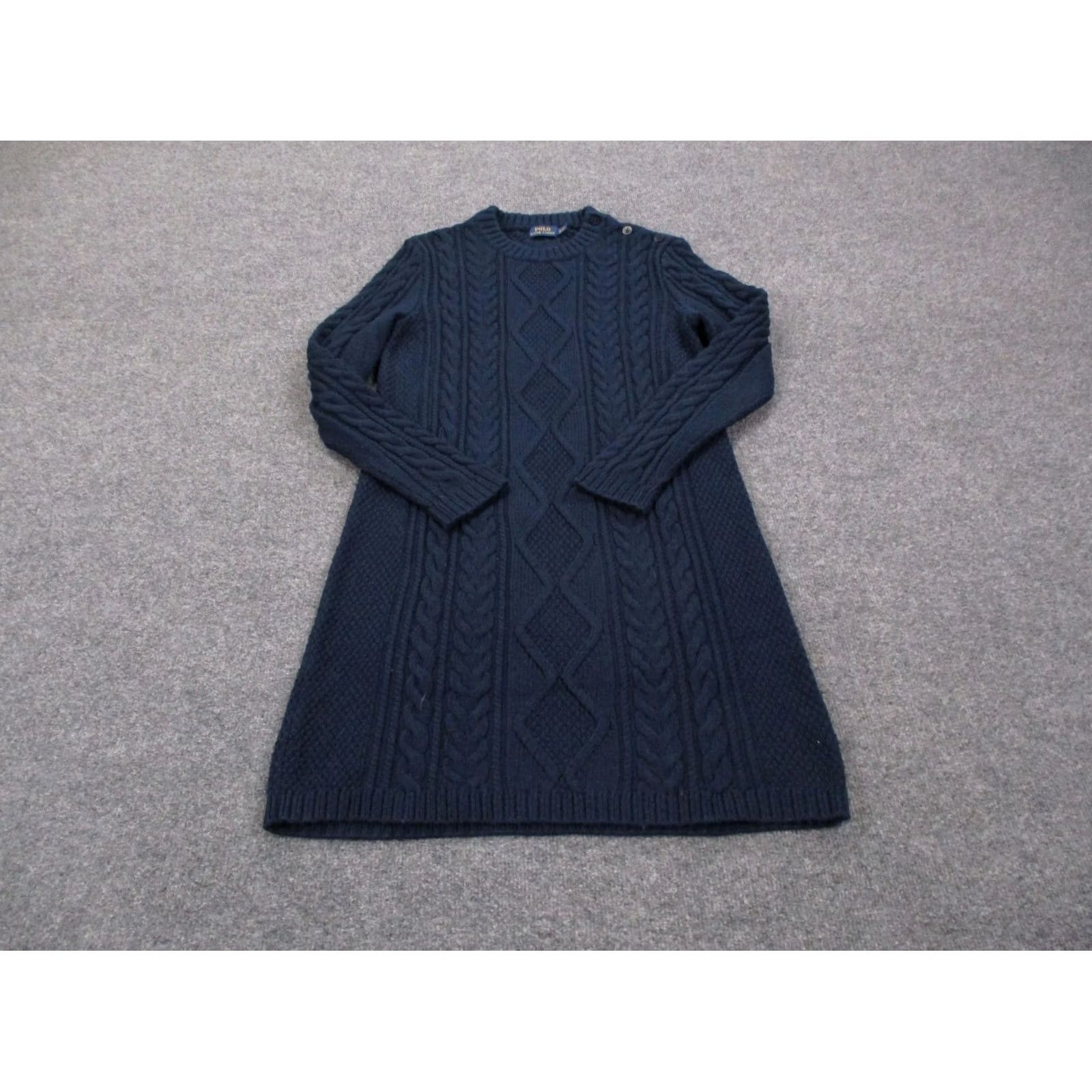 Polo Ralph Lauren Polo Ralph Lauren Sweater Dress Womens L Navy Knit Crew Neck Pullover Logo Casual Vintage: No Size L / US 10 / IT 46 - 2 Thumbnail