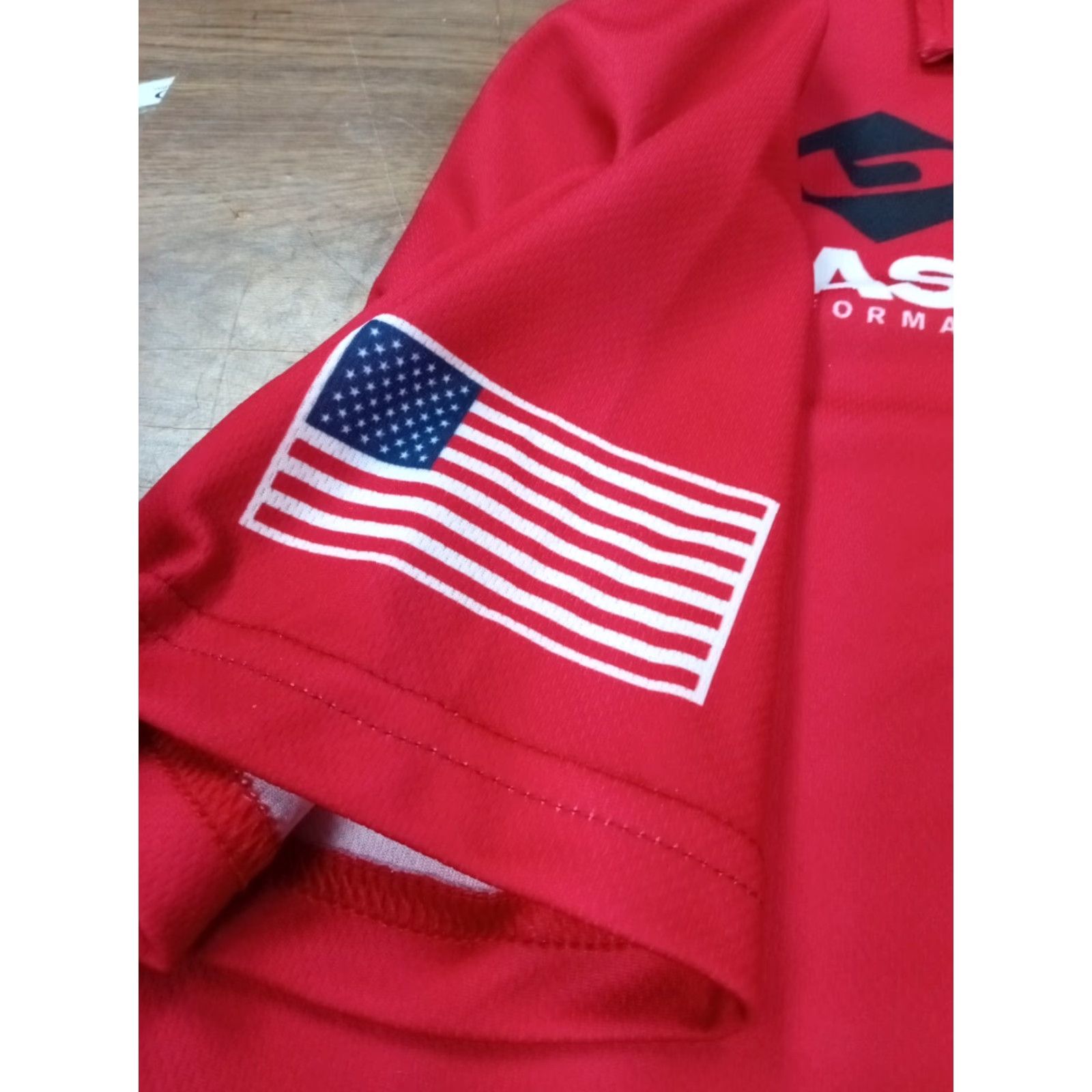 Vintage USA Fast Dry Shirt Polo Red XL CrossFit Running USA Theme Men Short Sleeve Collered Loco Sponsor Ultra Triathlon D3 Size US XL / EU 56 / 4 - 7 Thumbnail