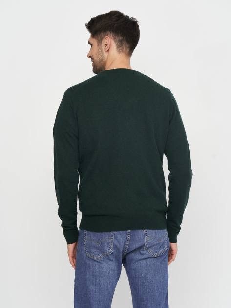 Gant Gant Mens Dark Green Extra Fine Lambswool V-Neck Sweater Size US L / EU 52-54 / 3 - 2 Thumbnail