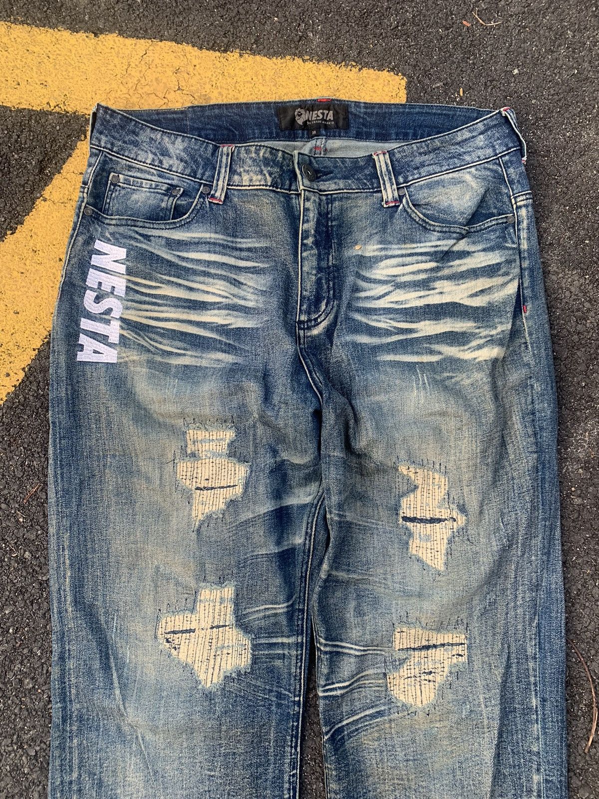 Japanese Brand DISTRESSED BAGGY NESTA BRAND. Size US 38 / EU 54 - 6 Thumbnail
