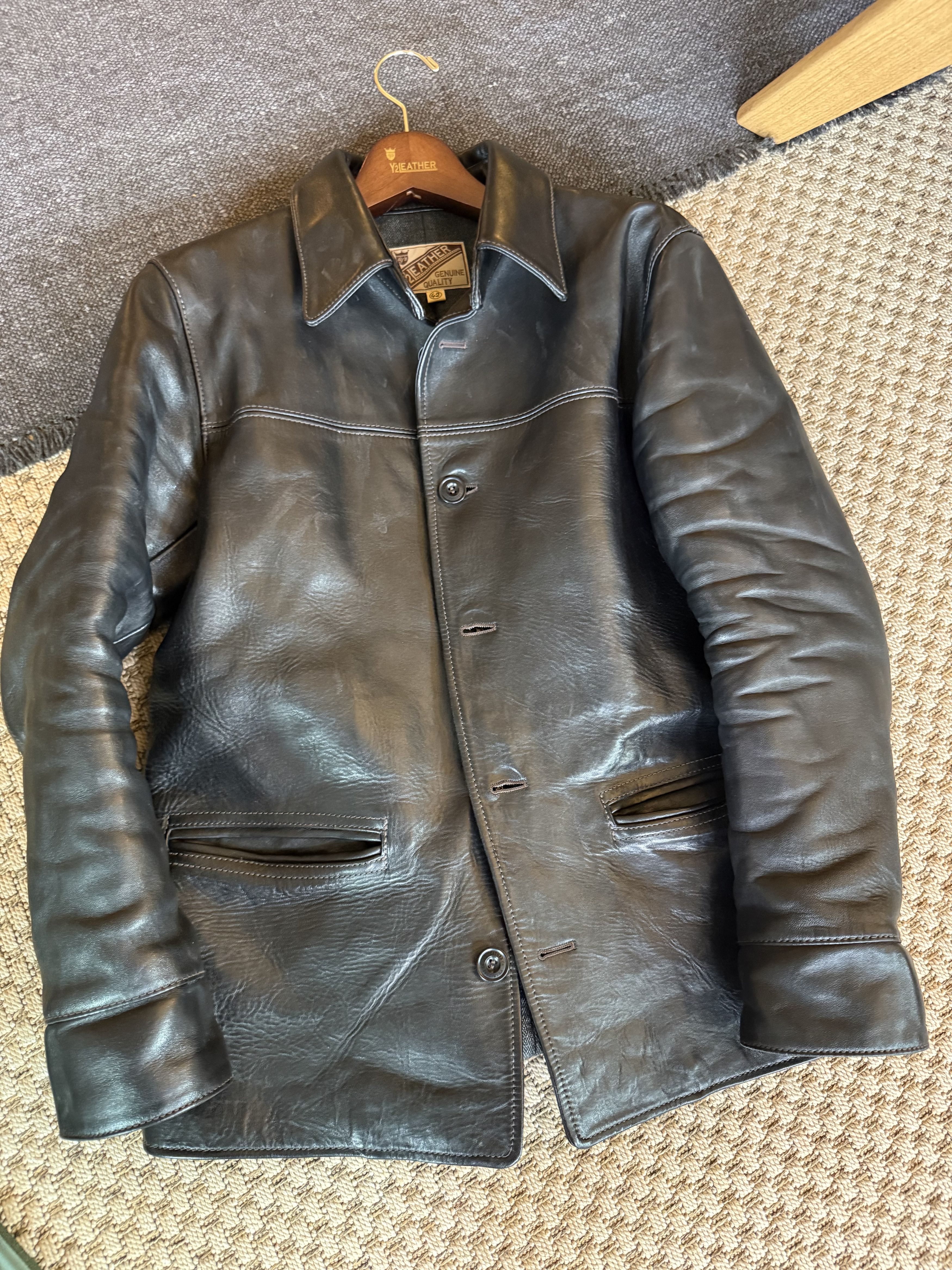 Y'2 Leather Y2 Leather Car Coat ECO HORSEHIDE SIZE 42 Size US L / EU 52-54 / 3 - 1 Thumbnail