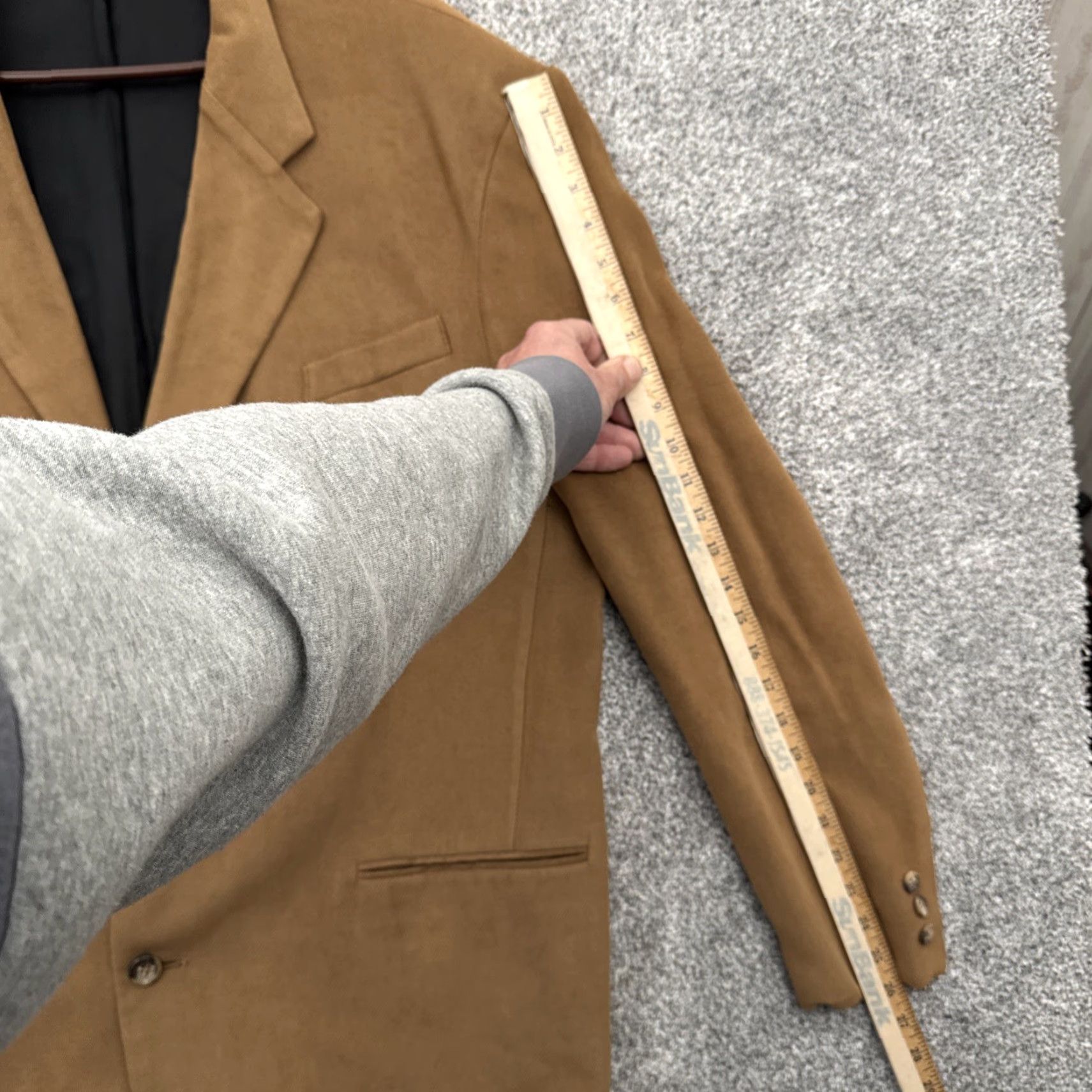 Vintage VINTAGE Carlo Stella Suit Coat Mens 44L Regular Notch Lapel Three-Button Single-Breasted Brown City Preppy Office Dapper Professional Men Size 44R - 4 Thumbnail