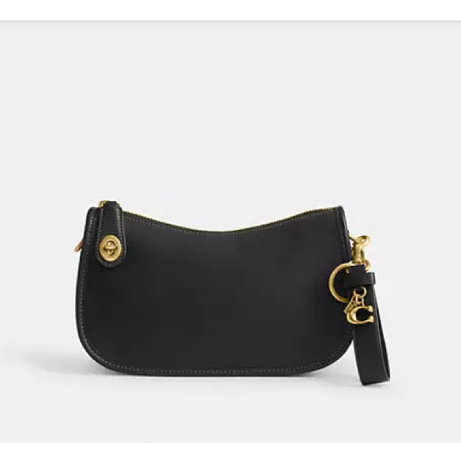 Coach Coach Loop Bag Charm Key Chain/Key Ring Leather/Brass/Black Size ONE SIZE - 2 Thumbnail