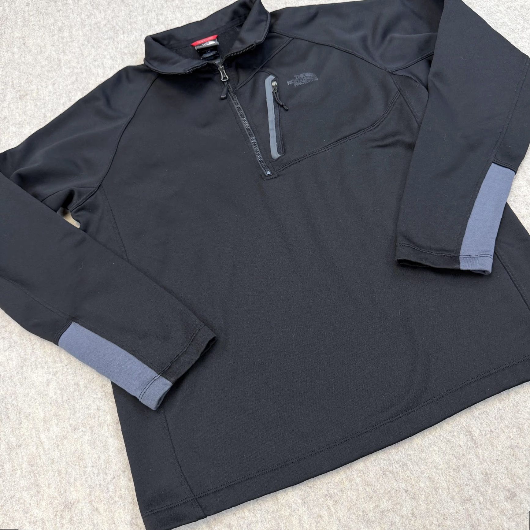 The North Face The North Face Pullover Mens Large Black Quarter Zip Fleece Sweatshirt Outdoor Size US L / EU 52-54 / 3 - 2 Thumbnail
