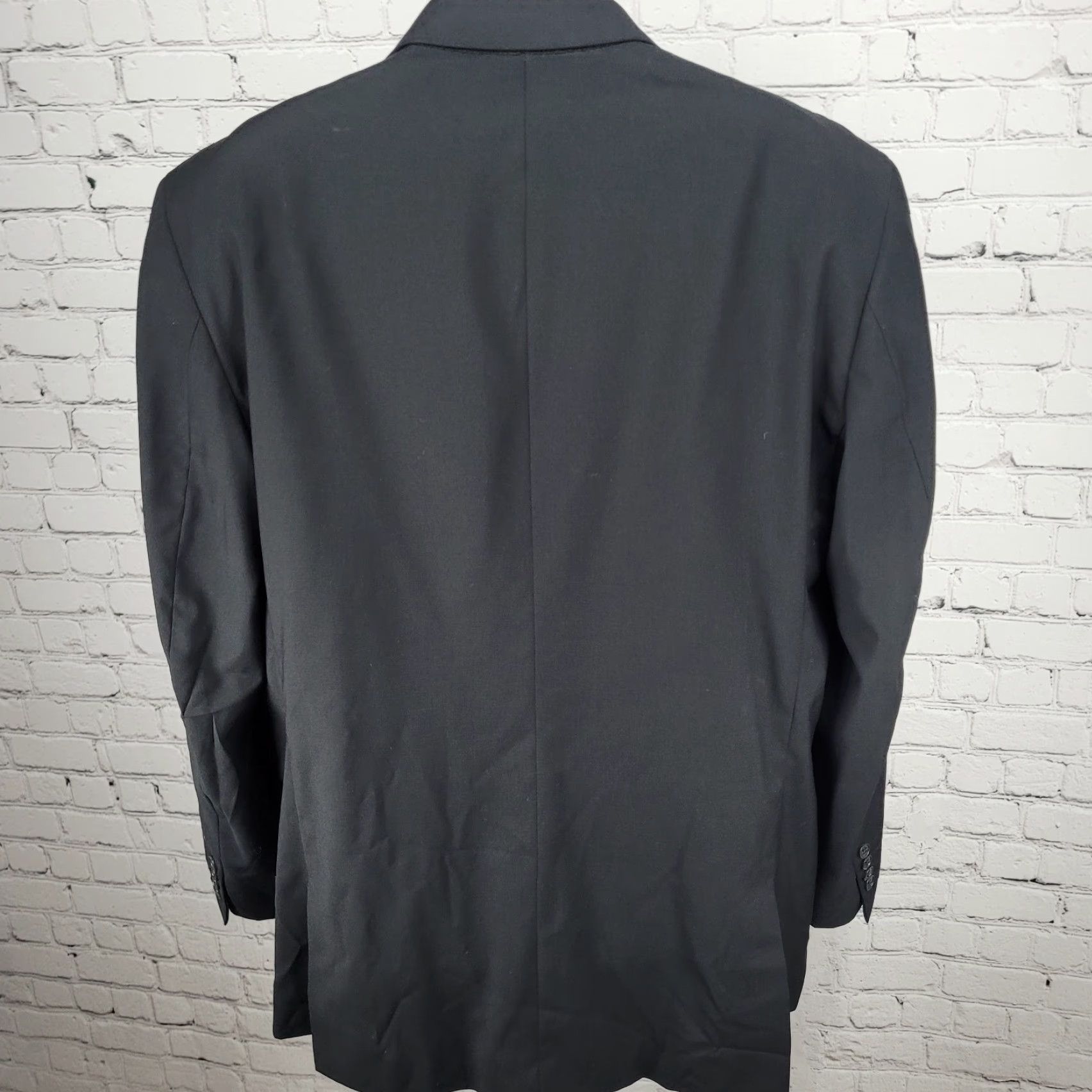 Kenneth Cole Kenneth Cole Black 100% Wool Blazer Sport Coat 2 Button Notch Lapel Double Vented 48L Men Redefined Shirt/Coat? Size 48R - 2 Thumbnail