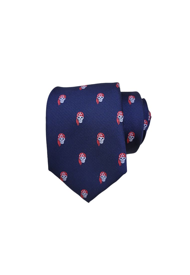 The Unbranded Brand Blue Pirate Pattern Men Tie Necktie Size ONE SIZE - 1 Thumbnail