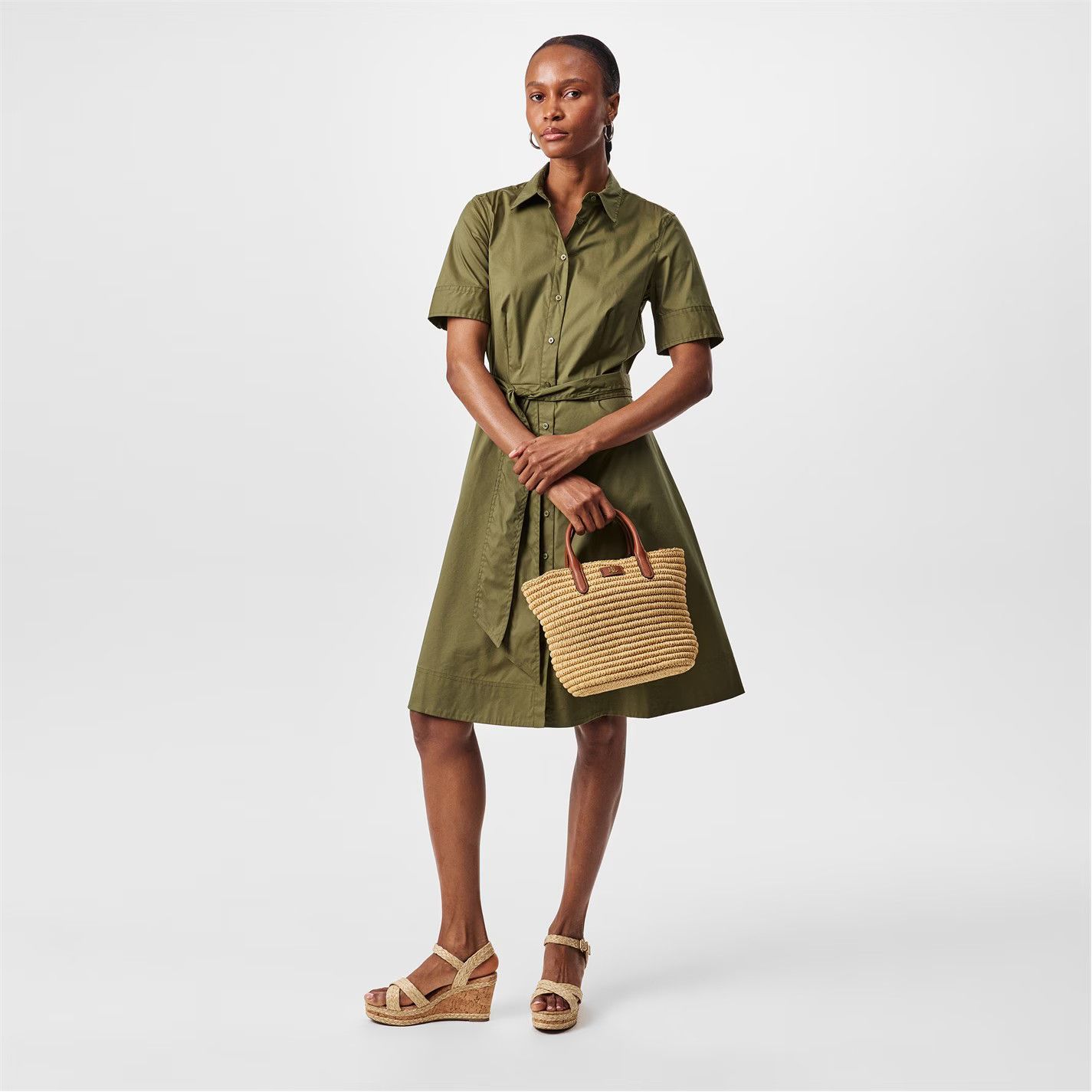 Lauren Ralph Lauren o1g2r1mq0825 Size: OS / Woven Straw Medium Brie Tote Bag Size ONE SIZE - 6 Thumbnail