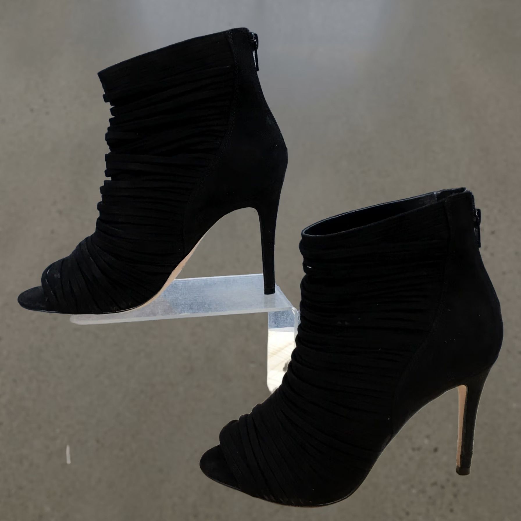 BCBGeneration BCBGeneration Ankle Booties Womens 7.5B Black Elle Peep Toe Stiletto Casual Bootie Size US 8 / IT 38 - 1 Thumbnail