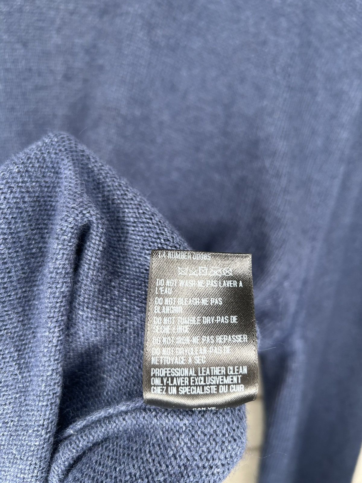 Gucci Gucci Alpaca Silk Navy Blue Calfskin Patch Knit Sweater Size US XL / EU 56 / 4 - 14 Thumbnail