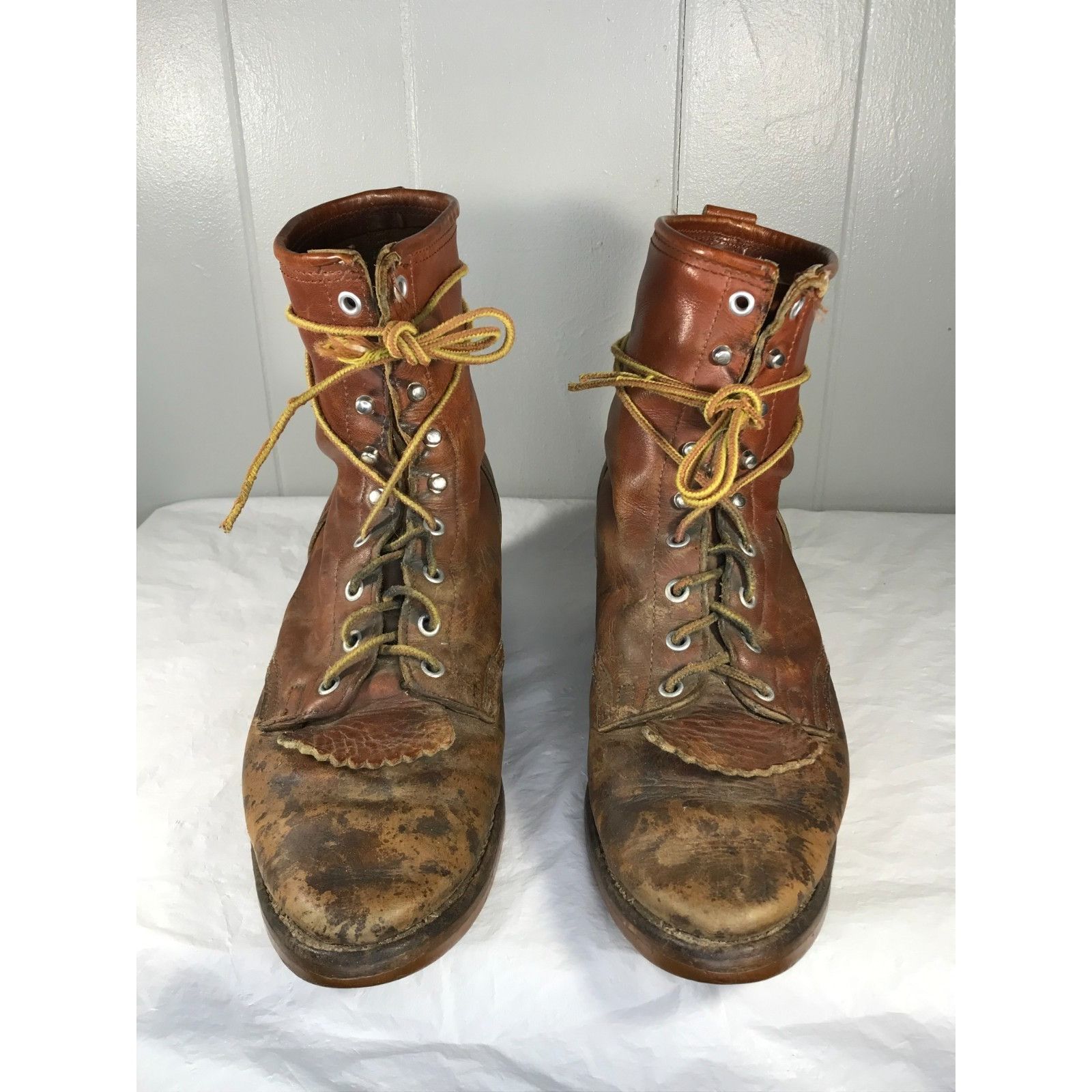 Roper Vintage DD Tuff USA High-Quality Brown Leather Lace-Up Roper Size US 7.5 / EU 40-41 - 2 Thumbnail