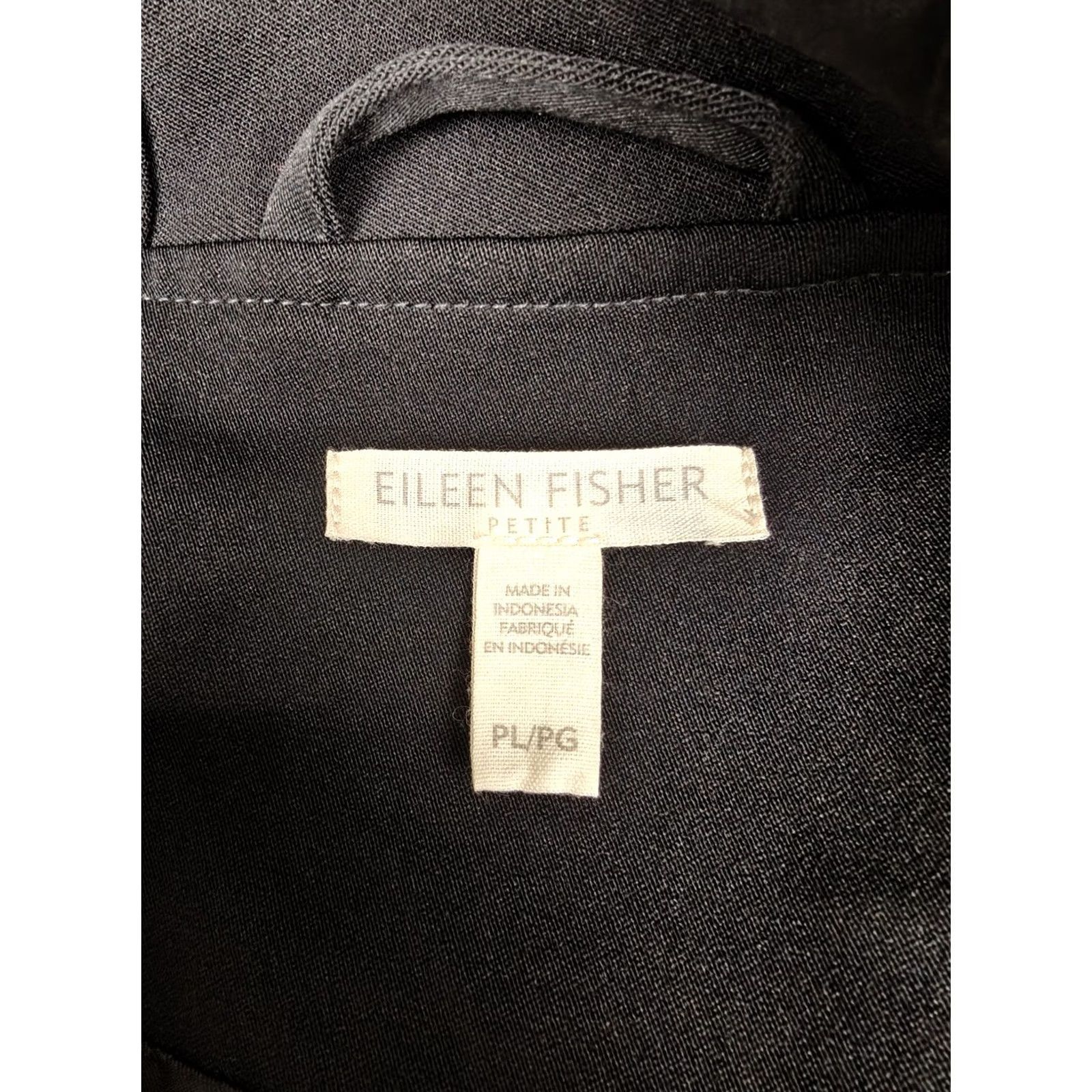 Eileen Fisher Eileen Fisher Coat Womens PL Black Hooded Knit Parka Zip Button Lined Pockets Size L / US 10 / IT 46 - 4 Thumbnail