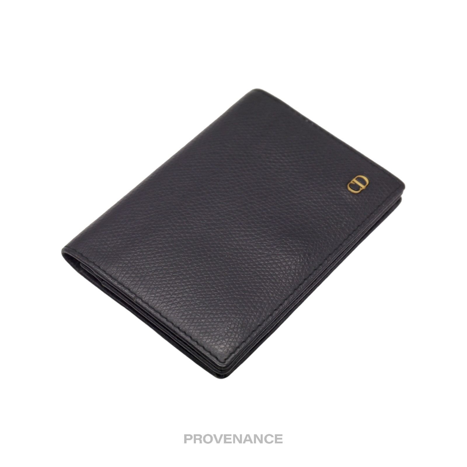 Dior 🔴 Christian Dior CD Card Wallet - Navy Grained Leather Size ONE SIZE - 4 Thumbnail