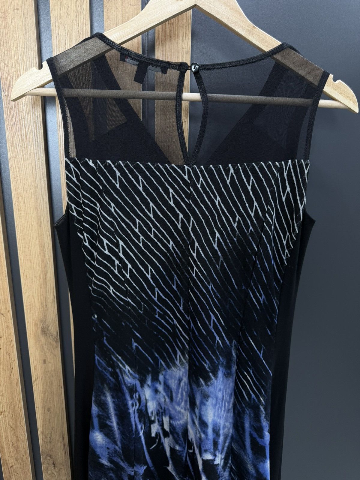 Other Picadilly Canada Mesh Midi Dress Black Blue Abstract S Size S / US 4 / IT 40 - 8 Thumbnail