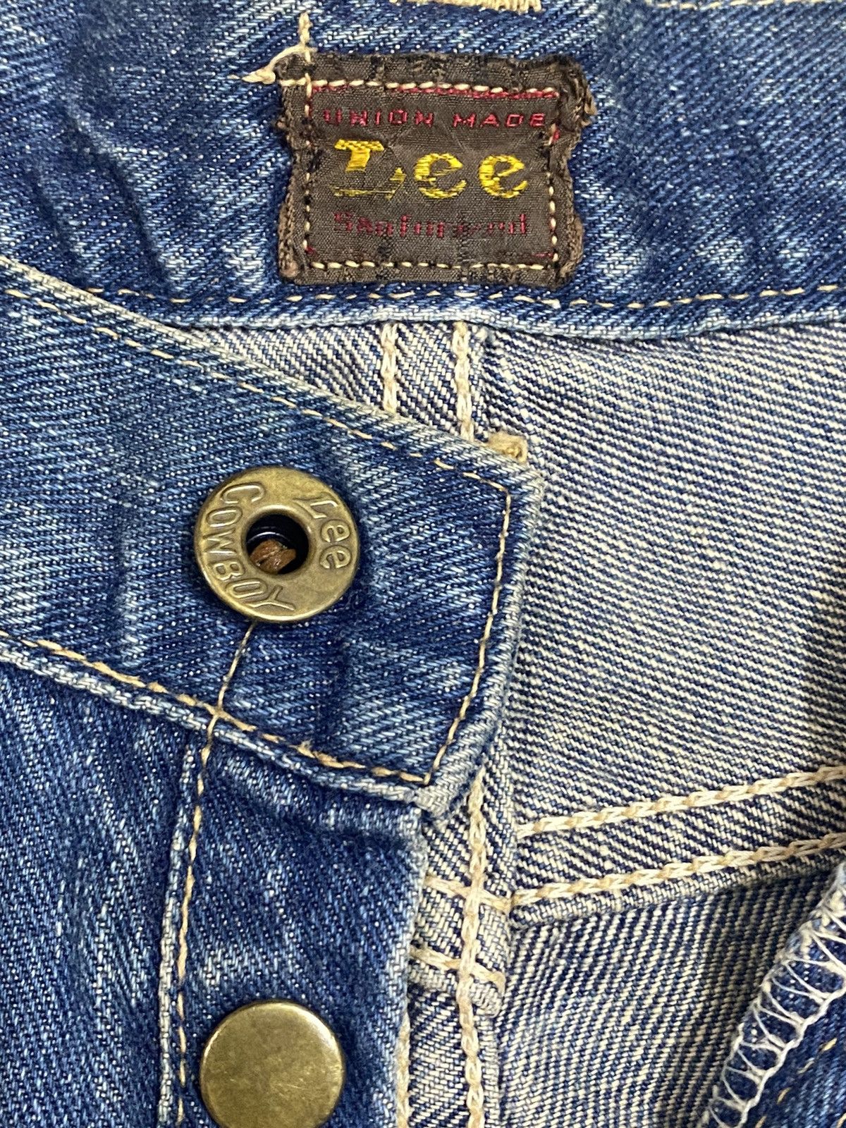 Lee Vintage Lee Cowboy Selvedge Blue Wash Short Jeans Size US 30 / EU 46 - 4 Thumbnail