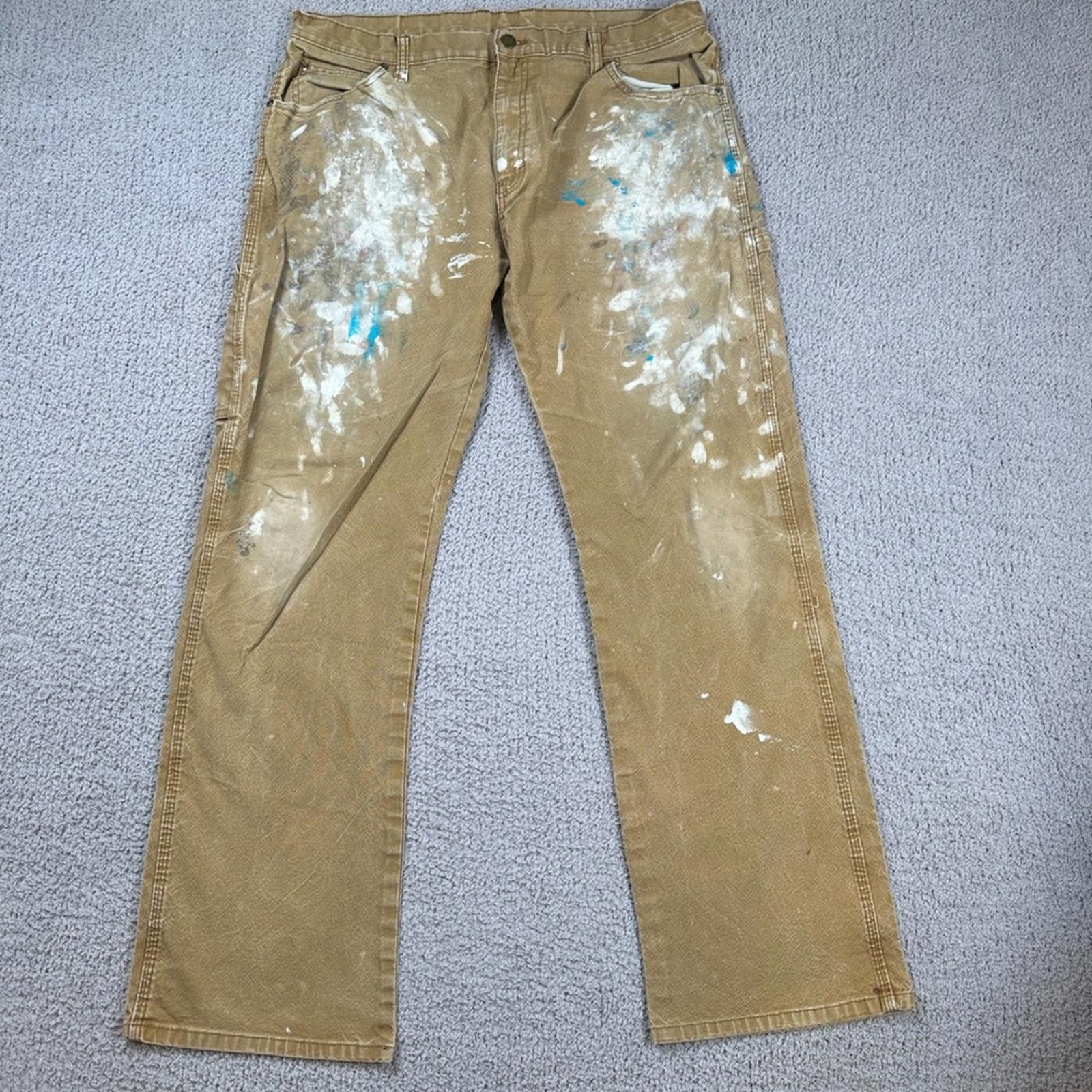 Dickies Dickies Carpenter Pants Mens 36x34 Tan Paint Splatter Work Size US 36 / EU 52 - 1 Thumbnail