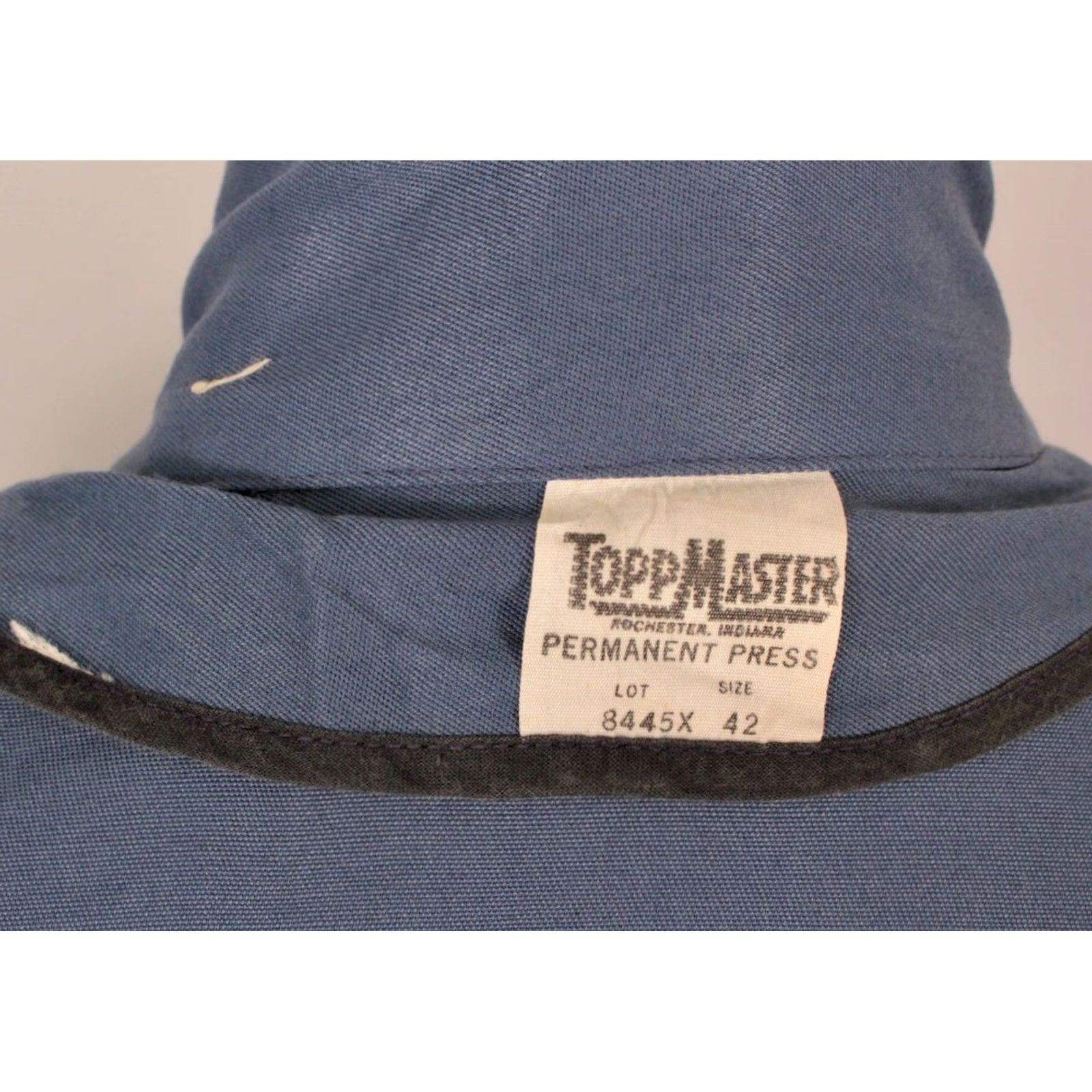 Vintage Topp Master Work Jacket Shirt 1960s VTG Blue Rayon Blend 60s Size US XS / EU 42 / 0 - 4 Thumbnail