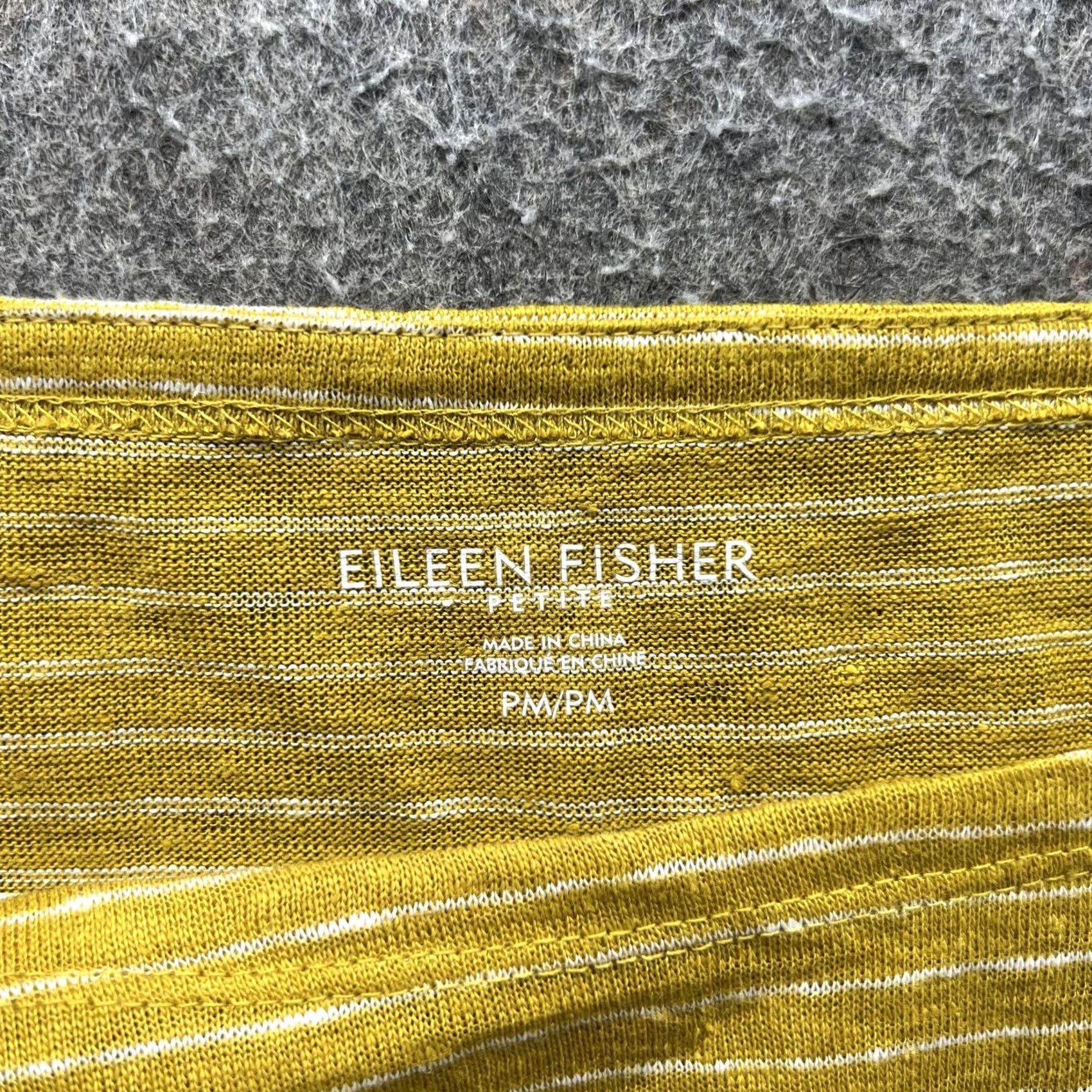 Eileen Fisher Eileen Fisher Shirt Womens PM Yellow Striped Boat Neck 3/4 Sleeve Tunic Jersey Size M / US 6-8 / IT 42-44 - 3 Thumbnail