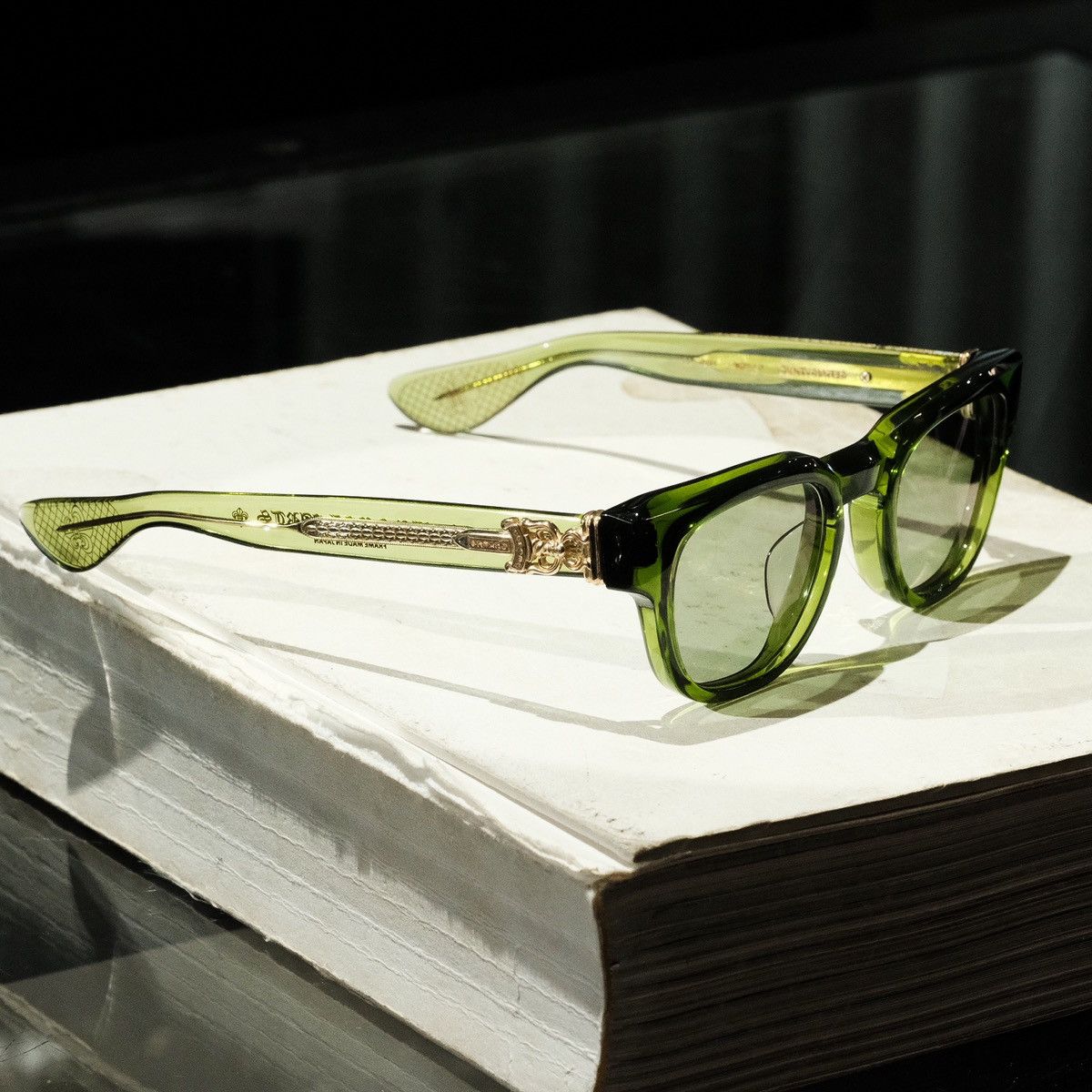 image of Chrome Hearts Cuntvoluted Glasses in Dark Olive, Men's