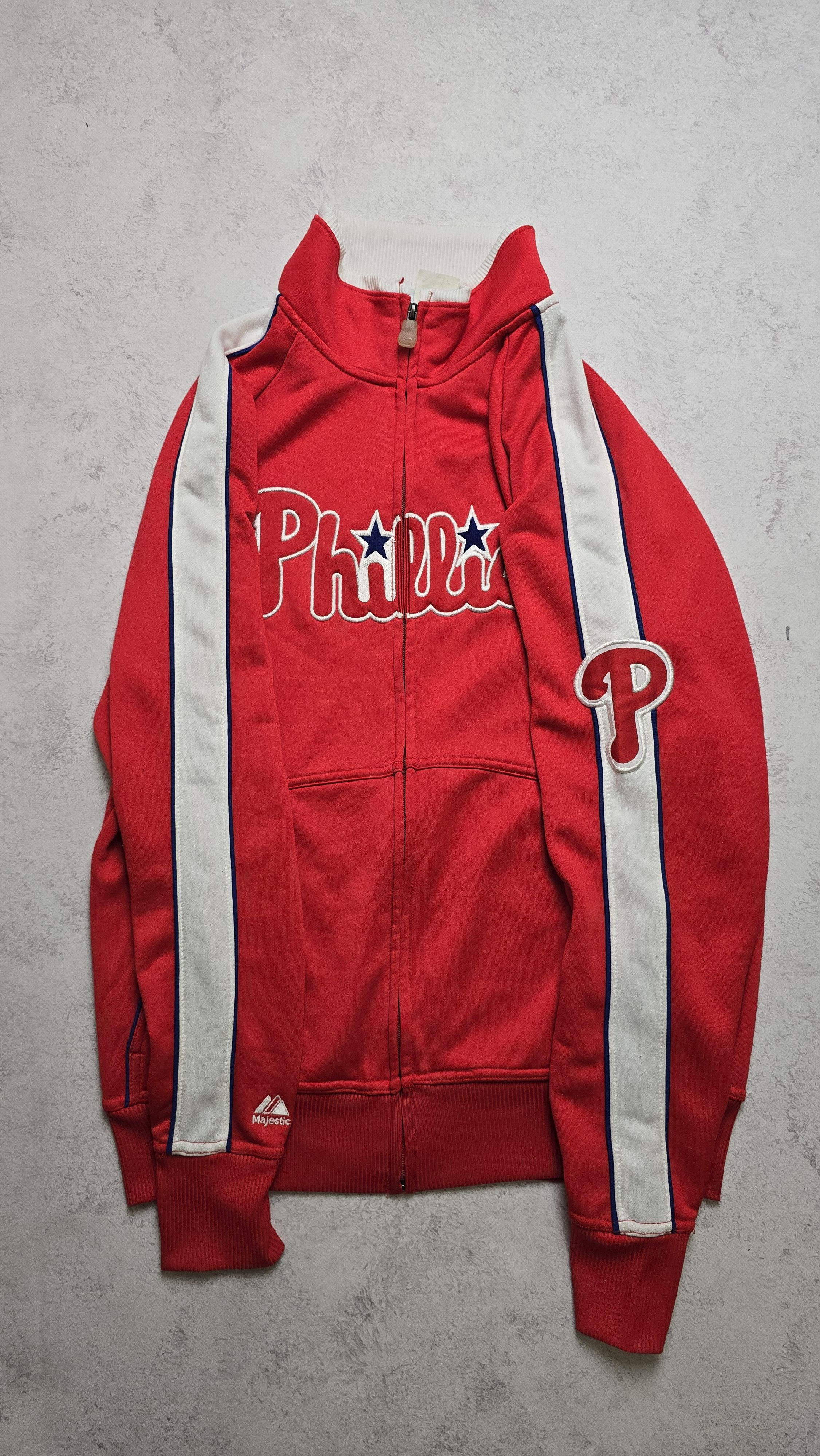 Majestic VTG Philadelphia Phillies MLB baseball Full-Zip Track Jacket Size US S / EU 44-46 / 1 - 2 Thumbnail