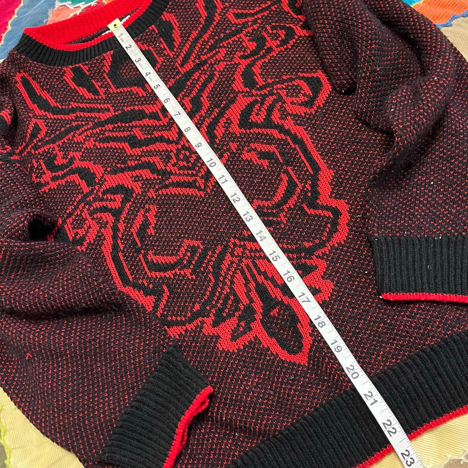 Other Vintage Cuddle Knit Mixed Red and Black Sweater Medium/Large Size US M / EU 48-50 / 2 - 4 Thumbnail
