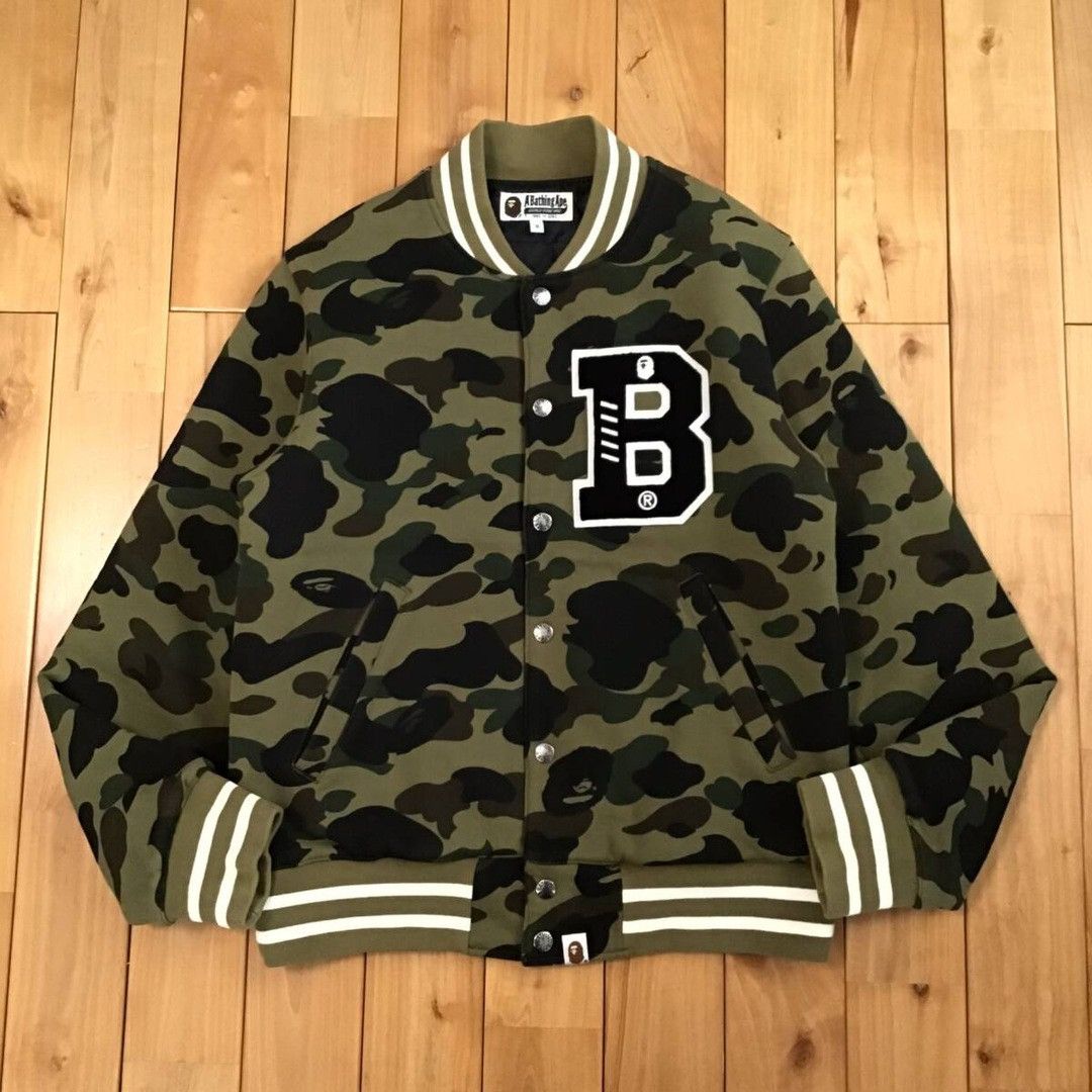 Bape BAPE camo Sweat varsity jacket 1st camo green a bathing ape Size US S / EU 44-46 / 1 - 1 Thumbnail