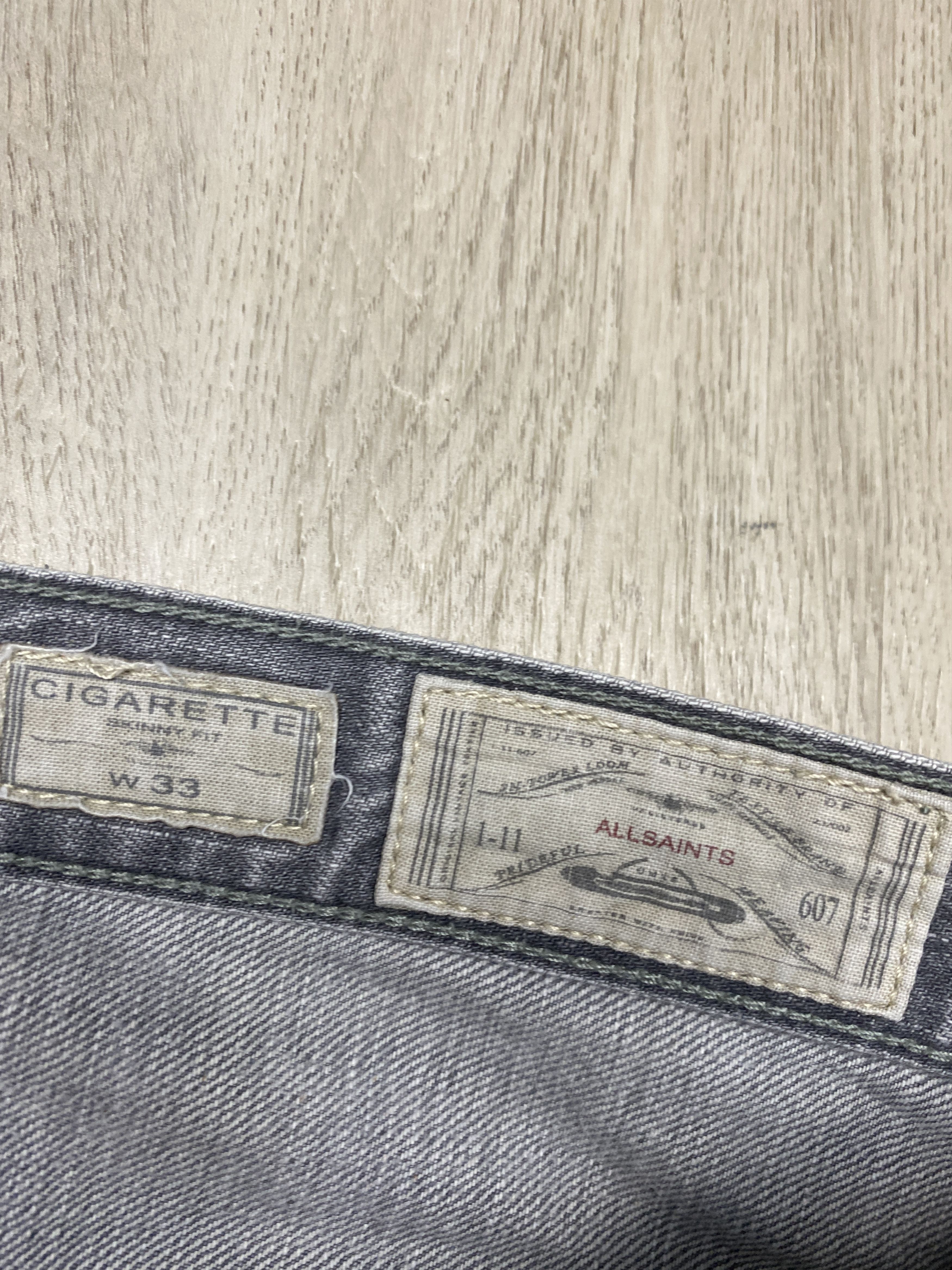 Allsaints Allsaints Grey Denim Pants Senso Cigarette Jeans Size US 33 - 6 Thumbnail