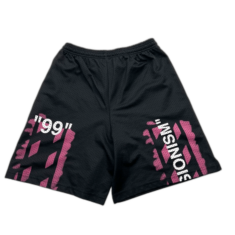 Off-White Off-White Pink Graffiti Mesh Shorts Size 23" - 1 Thumbnail