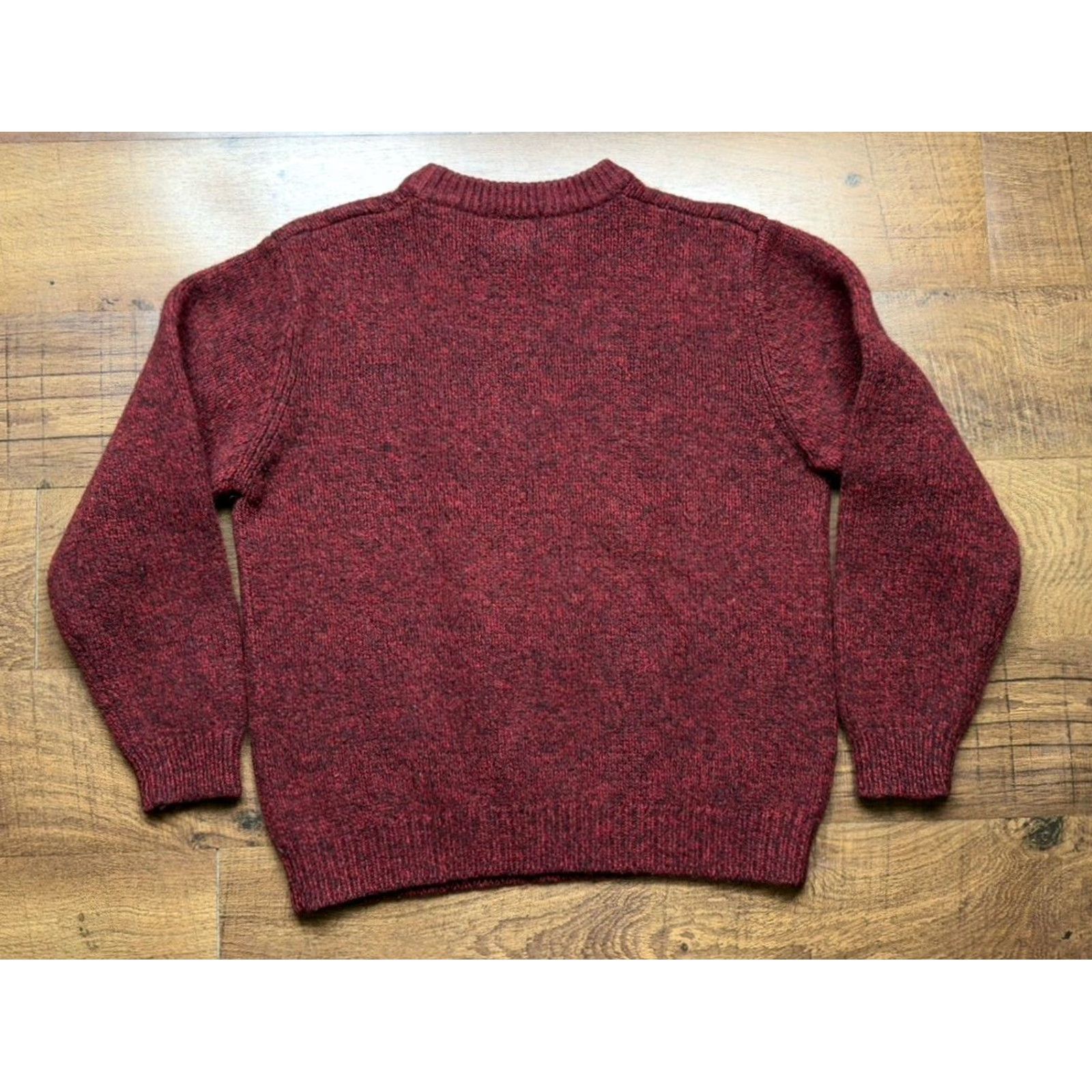 Vintage VINTAGE LL Bean Sweater Mens Medium 100% Wool Red Marled Knit Crewneck Pullover Crew Neck Wool Pullover Mens Clothing Size US M / EU 48-50 / 2 - 3 Thumbnail