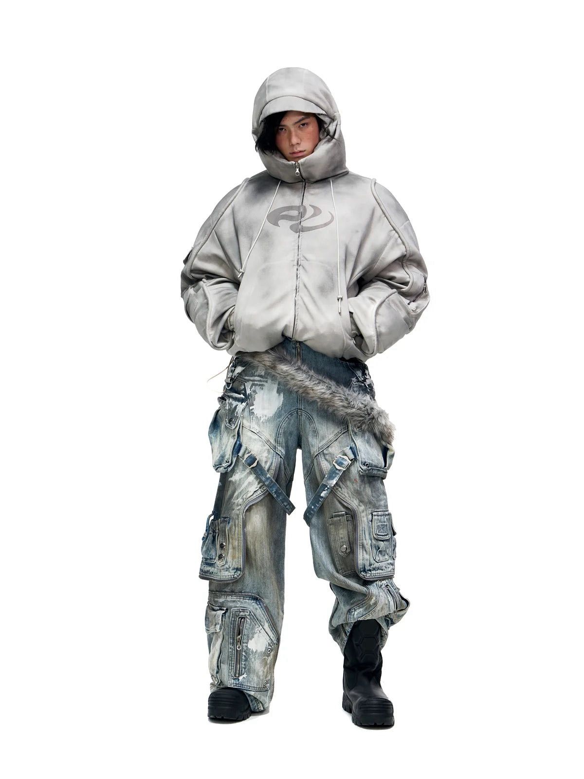 Other PERSONSOUL WHITE STAIN GRAFFITI CARGO PANTS Size US 32 / EU 48 - 9 Thumbnail