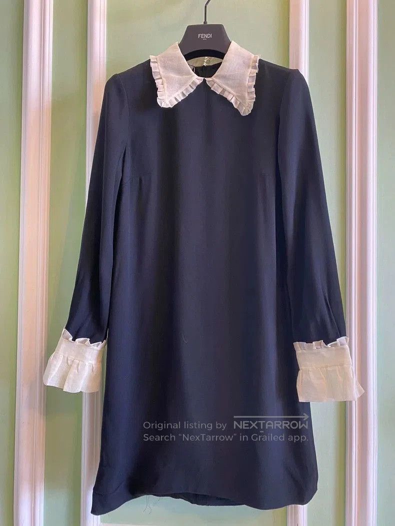 Miu Miu Miu Miu Long Sleeve Dress with Lace Trim. Size US S / EU 44-46 / 1 - 1 Thumbnail