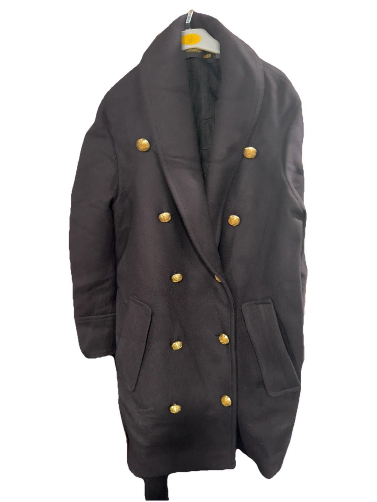 Balmain BalmainXH&M Black Wool Pea Coat Gold Buttons Womens Size 8 Size M / US 6-8 / IT 42-44 - 5 Thumbnail
