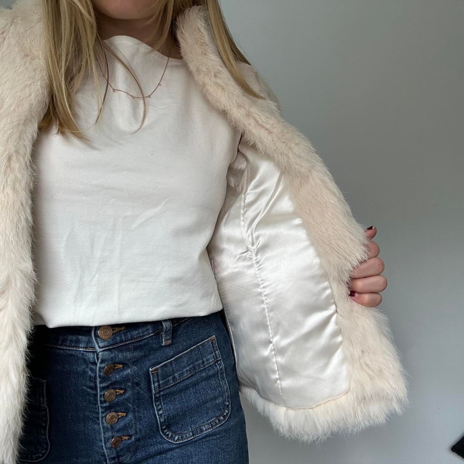 Other Vintage White Fur Coat (S) Size S / US 4 / IT 40 - 2 Thumbnail