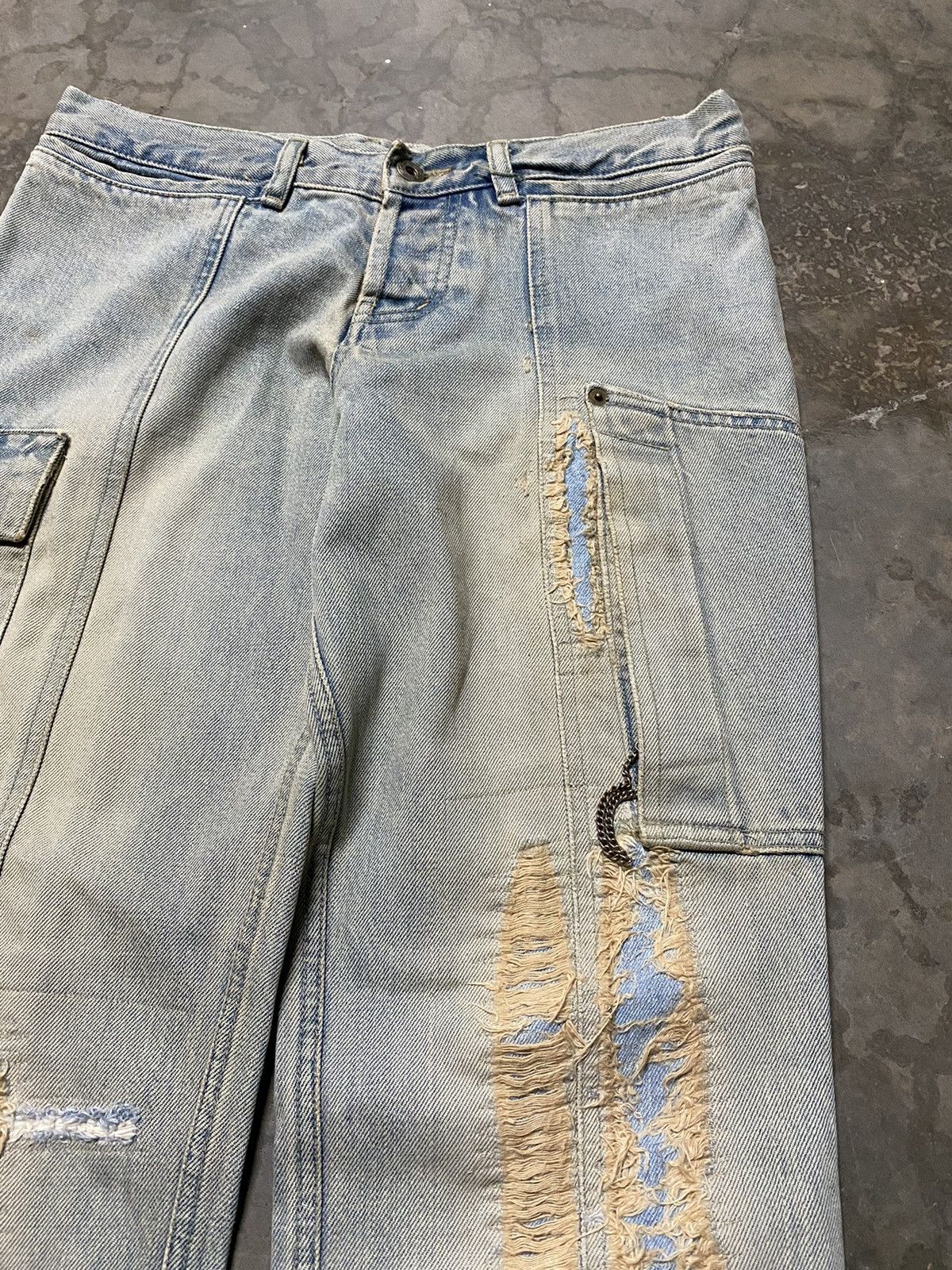 Japanese Brand × Vintage Flare Jeans Japan Ossa Mondo Utility Cargo Distressed Ripped Size US 30 / EU 46 - 6 Thumbnail